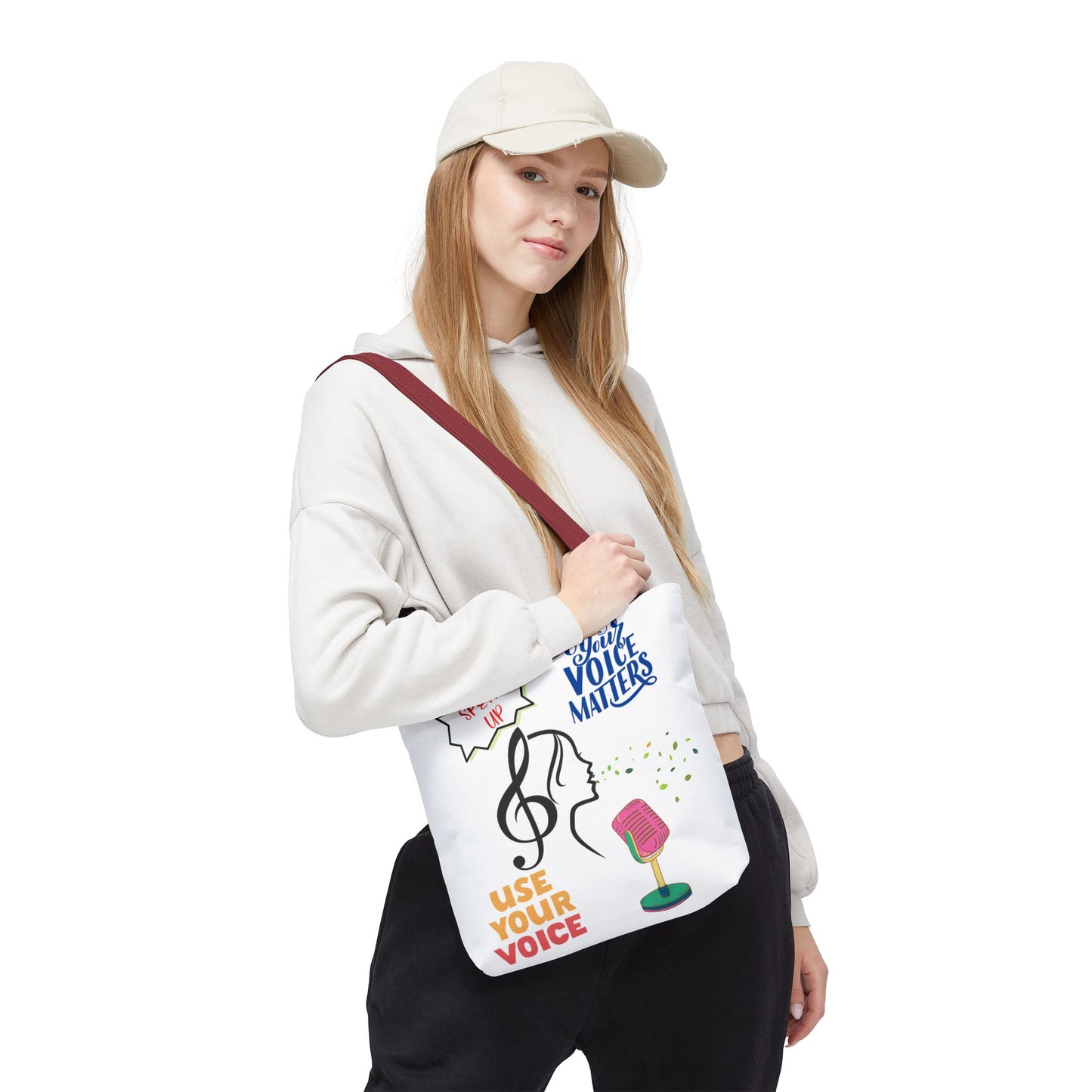 Empowering Voice Tote Bag: Speak Up, Use Your Voice, Custom Carryall for Activists, Music Lovers, Gifts for All Occasions