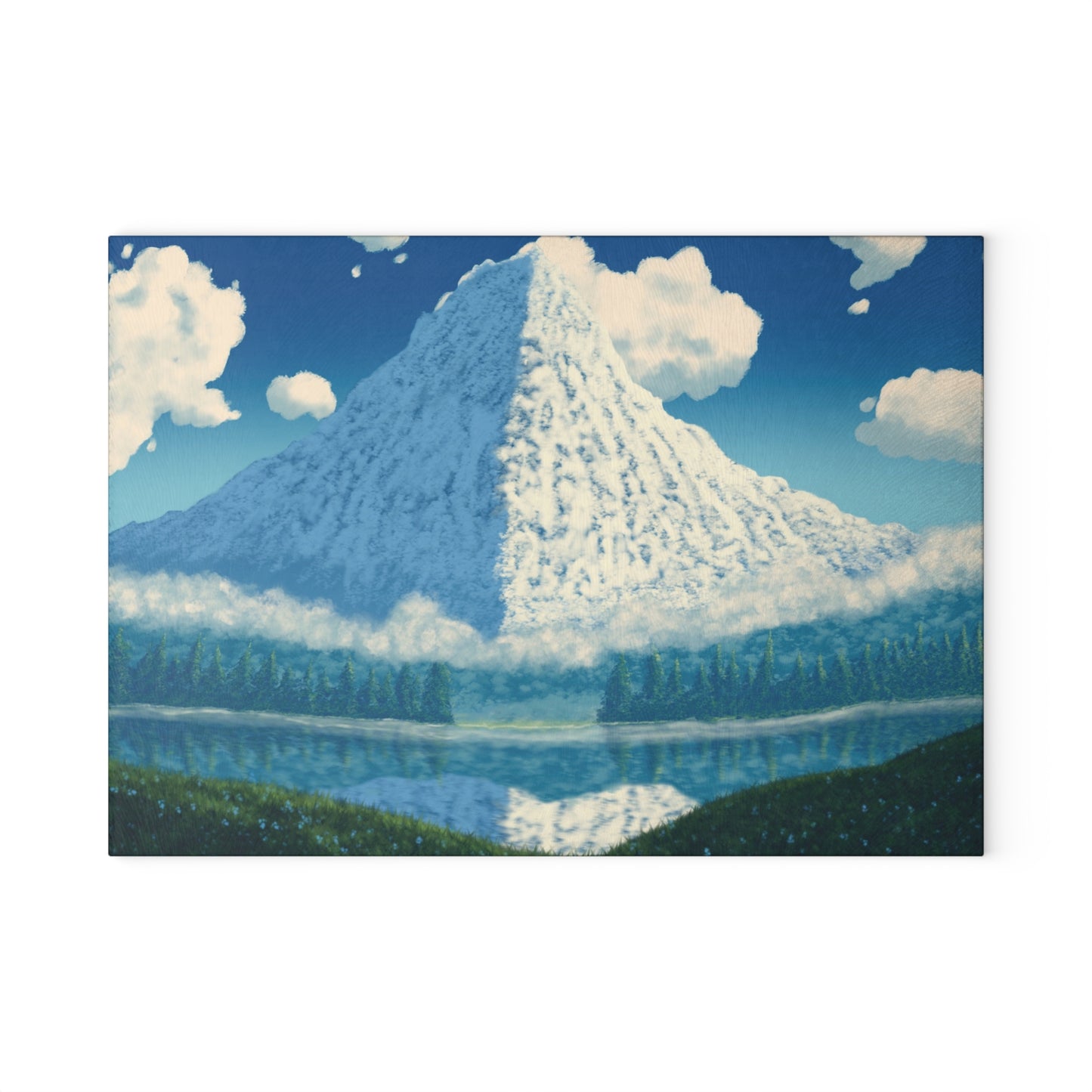 Beautiful Mountain Landscape Glass Cutting Board, Kitchen Gift, Home Decor, Cooking Essentials, Nature Lover's Gift, Housewarming