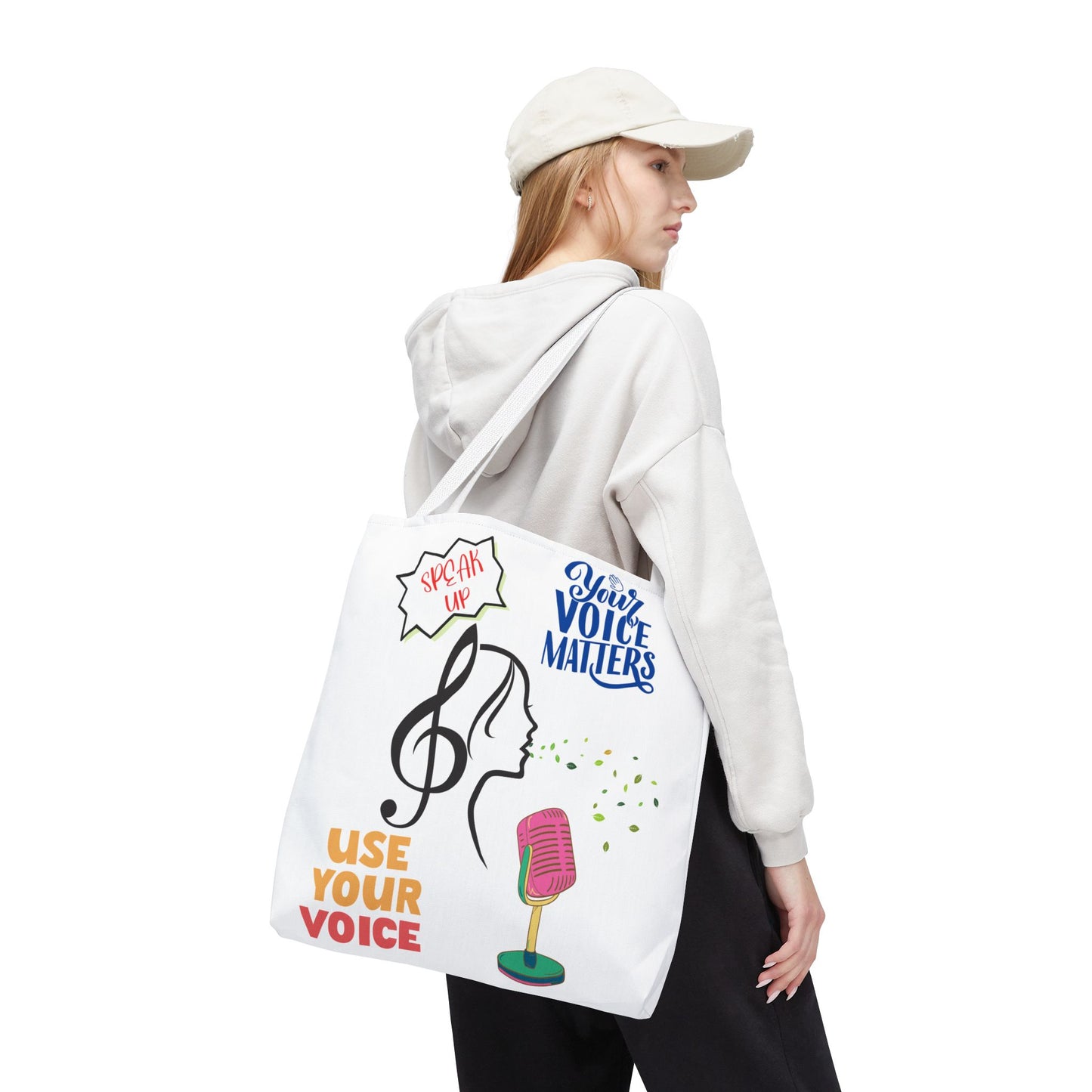 Empowering Voice Tote Bag: Speak Up, Use Your Voice, Custom Carryall for Activists, Music Lovers, Gifts for All Occasions