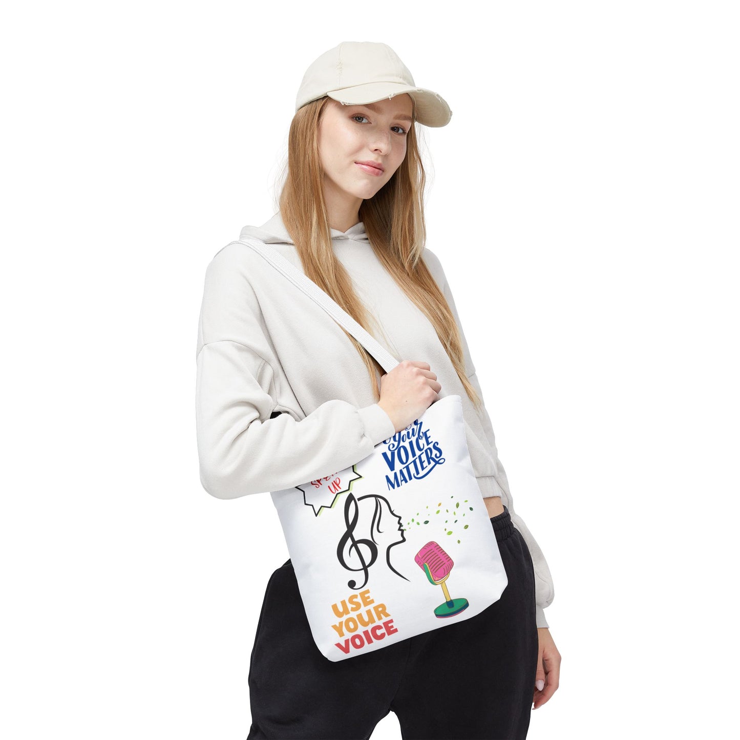 Empowering Voice Tote Bag: Speak Up, Use Your Voice, Custom Carryall for Activists, Music Lovers, Gifts for All Occasions