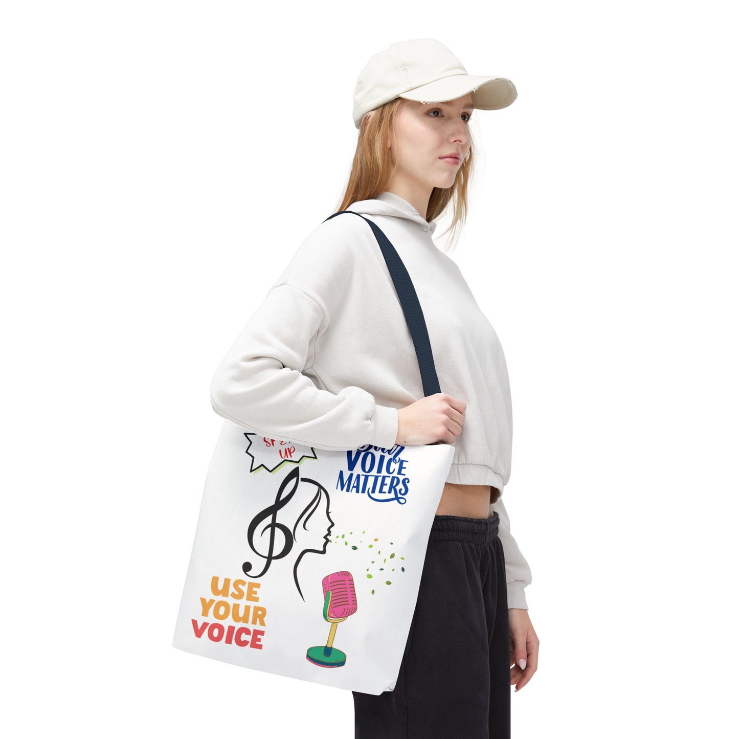 Empowering Voice Tote Bag: Speak Up, Use Your Voice, Custom Carryall for Activists, Music Lovers, Gifts for All Occasions