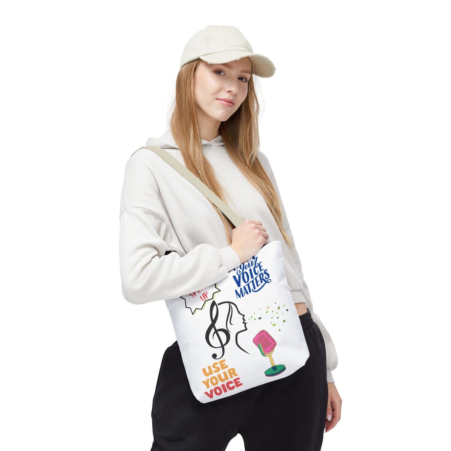 Empowering Voice Tote Bag: Speak Up, Use Your Voice, Custom Carryall for Activists, Music Lovers, Gifts for All Occasions