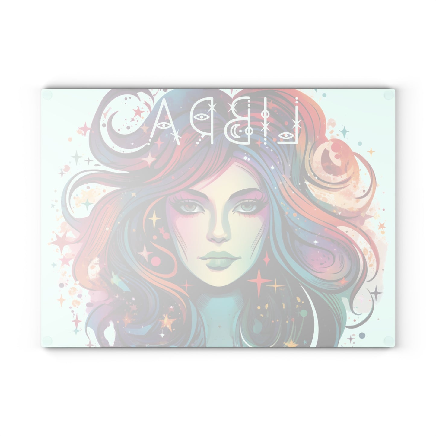 Astrology Libra Cutting Board, Personalized Kitchen Gift, Horoscope Decor, Unique Gift for Chefs, Celestial Glass Cutting Board