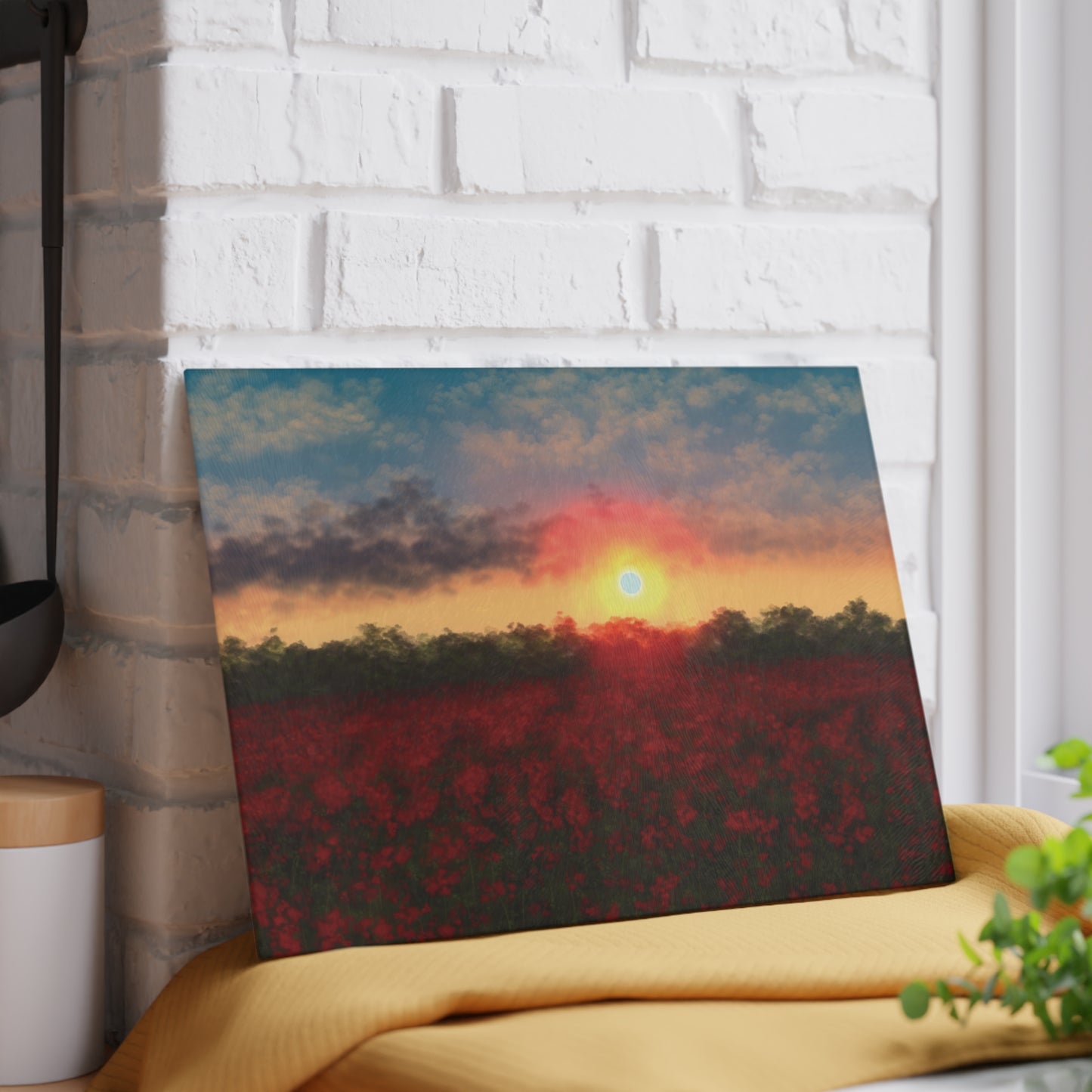 Sunset Glass Cutting Board, Kitchen Decor, Gift for Chefs, Unique Kitchenware, Wedding Gift, Housewarming Gift