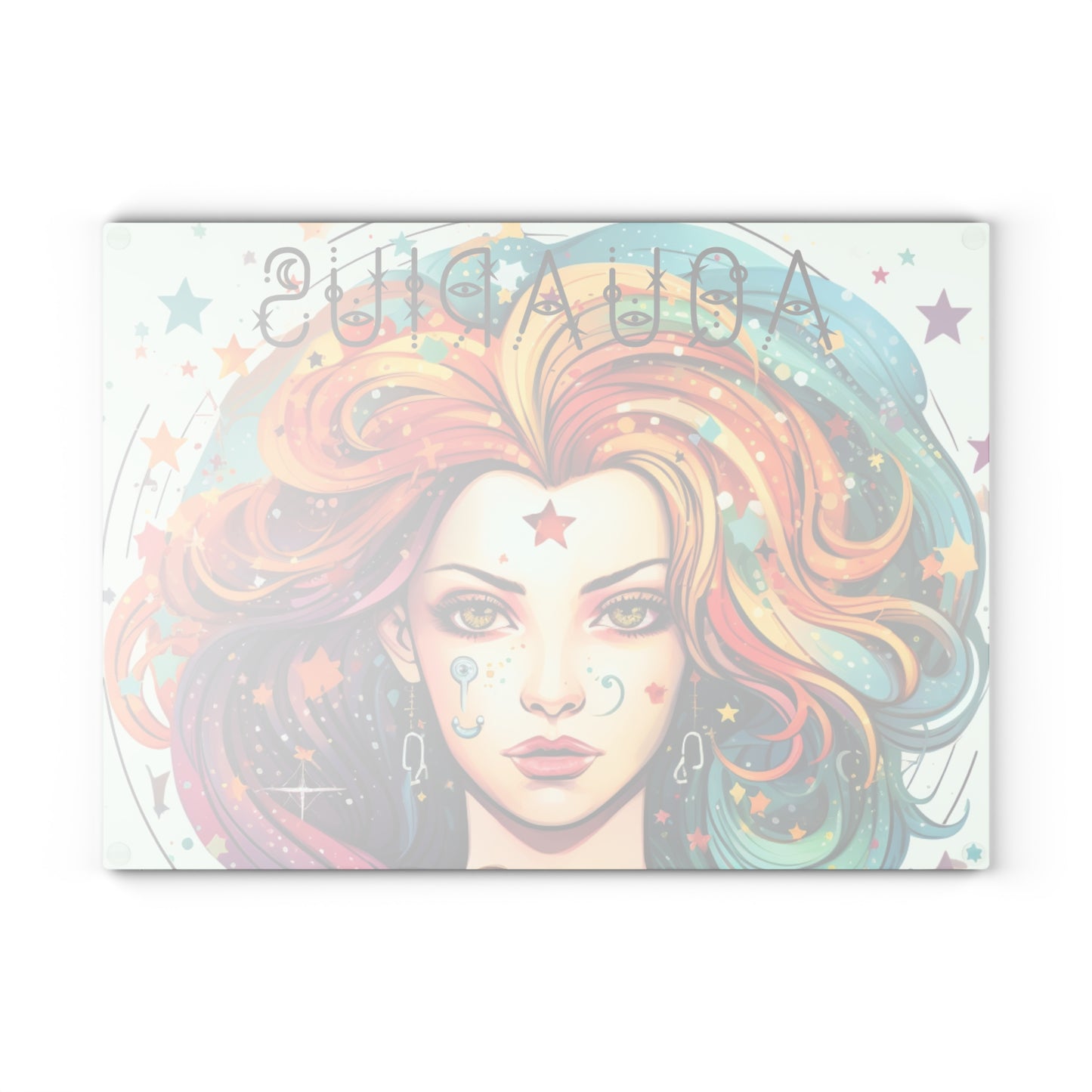 Aquarius Glass Cutting Board – Zodiac Gift for Astrology Lovers, Kitchen Decor, Unique Housewarming Present, Personalized Cooking