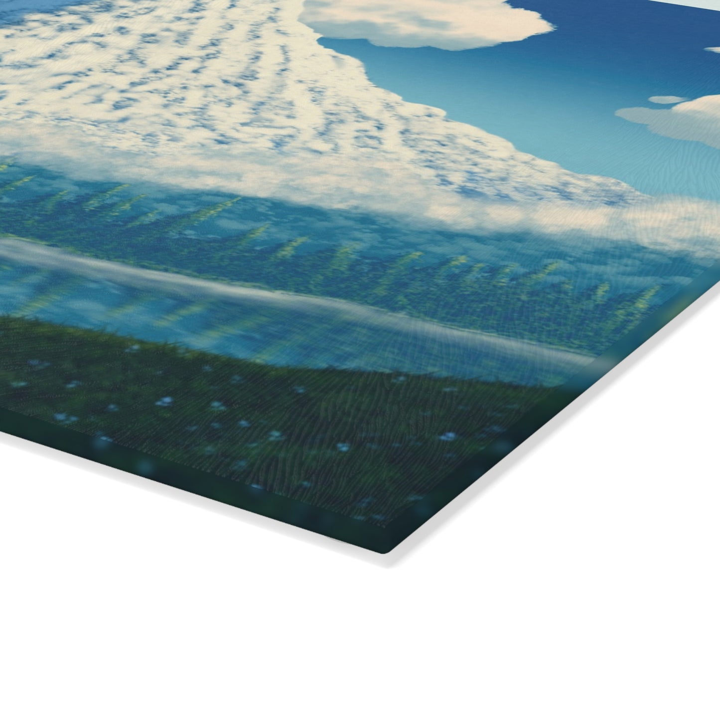 Beautiful Mountain Landscape Glass Cutting Board, Kitchen Gift, Home Decor, Cooking Essentials, Nature Lover's Gift, Housewarming