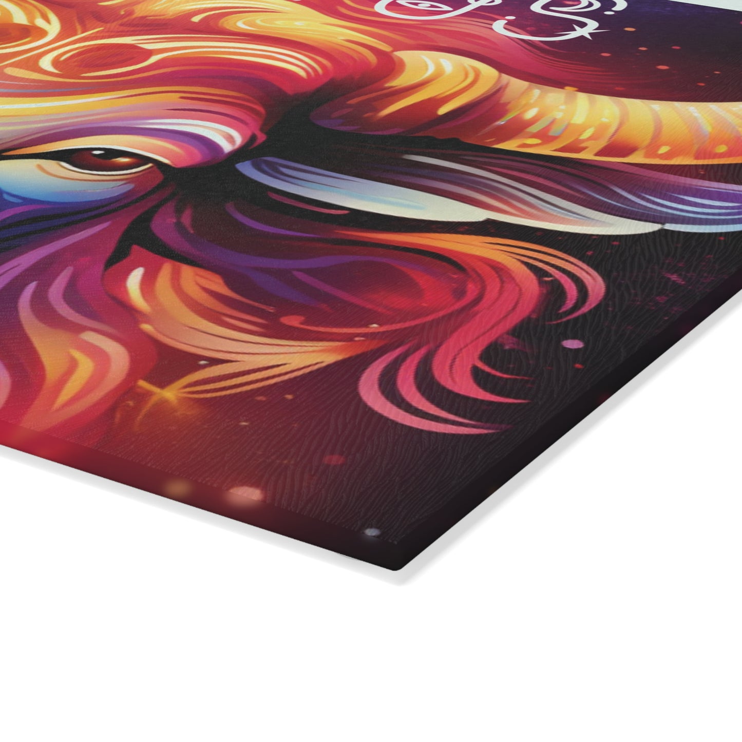 Vibrant Taurus Glass Cutting Board - Zodiac Gift, Kitchen Decor, Astrology Lover's Essential, Unique Housewarming Gift, Colorful Homeware