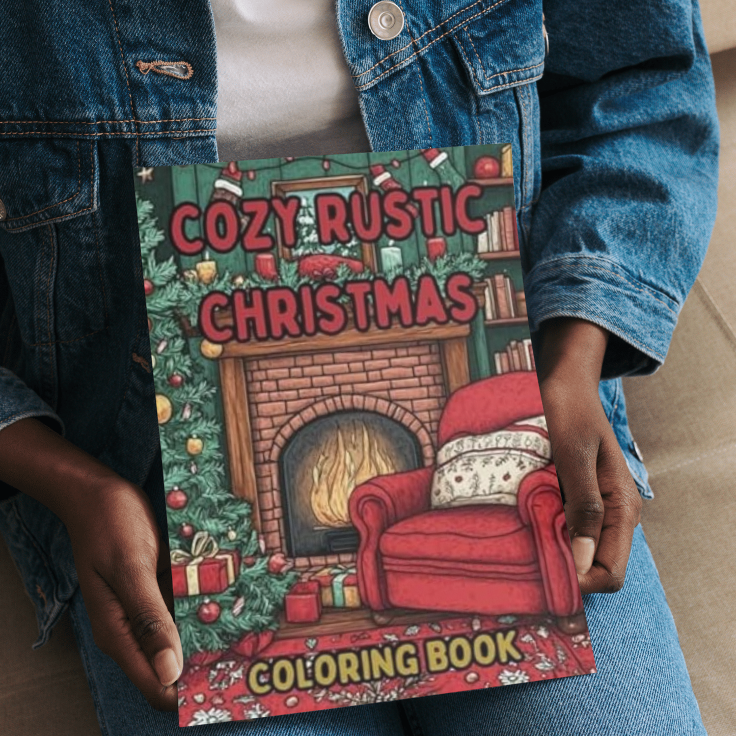 Cozy Rustic Christmas: Cozy Coloring Book