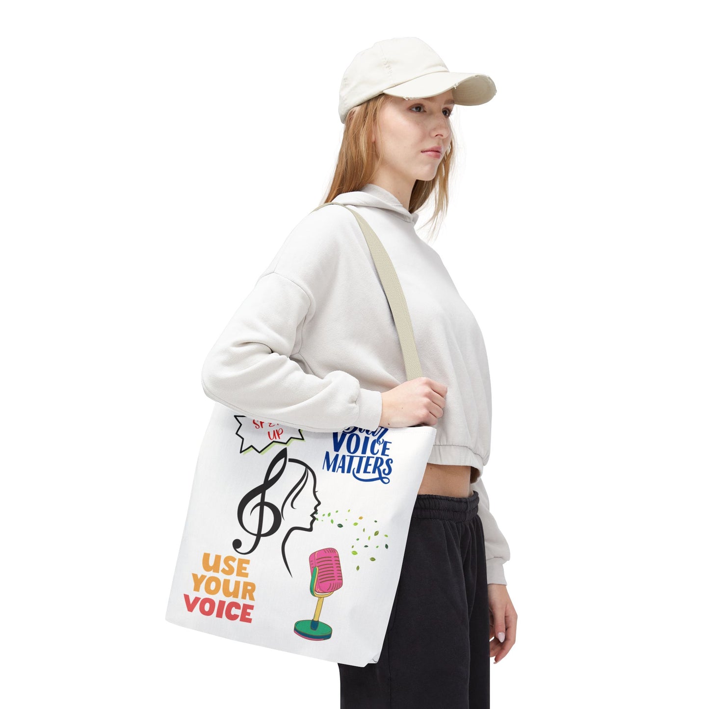 Empowering Voice Tote Bag: Speak Up, Use Your Voice, Custom Carryall for Activists, Music Lovers, Gifts for All Occasions