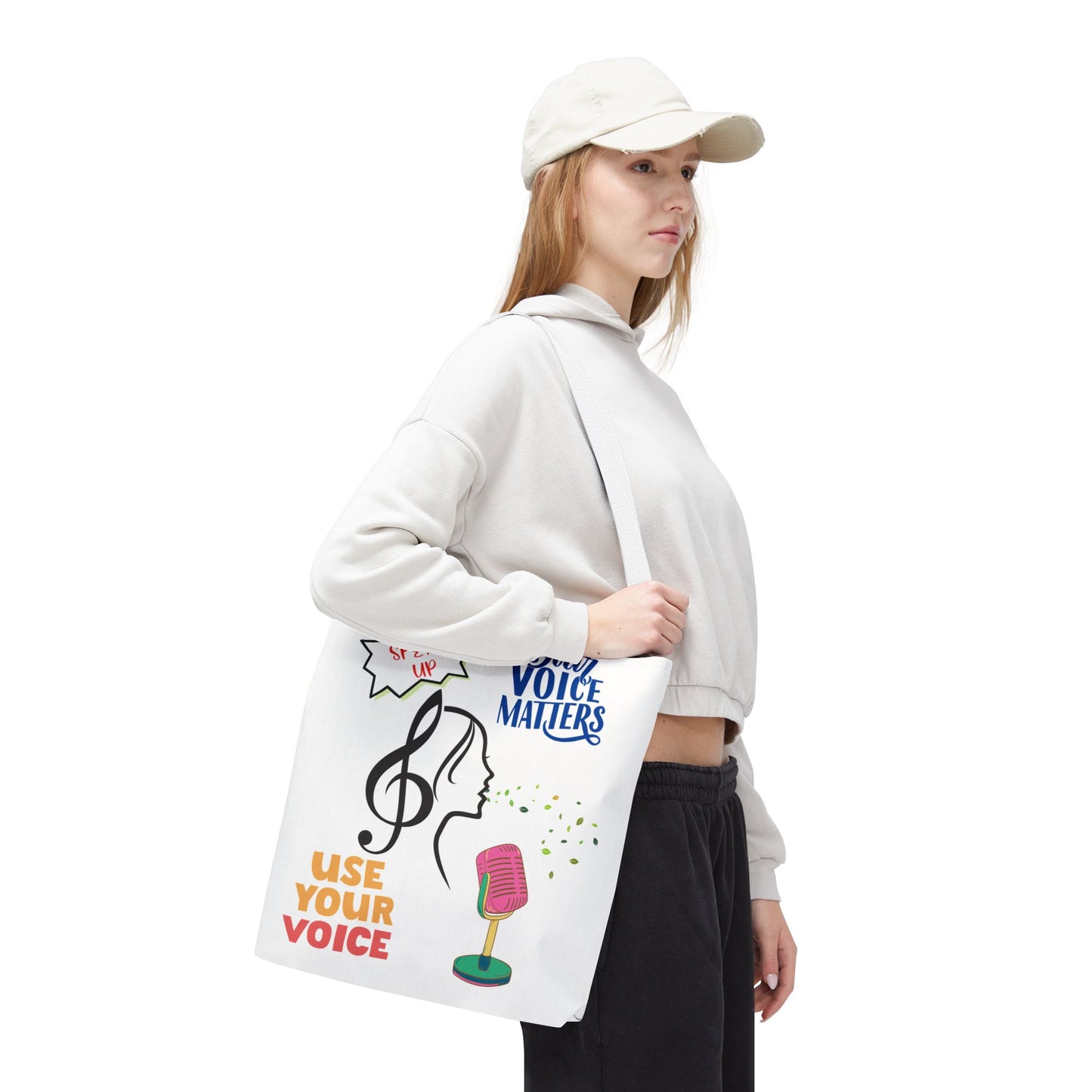 Empowering Voice Tote Bag: Speak Up, Use Your Voice, Custom Carryall for Activists, Music Lovers, Gifts for All Occasions