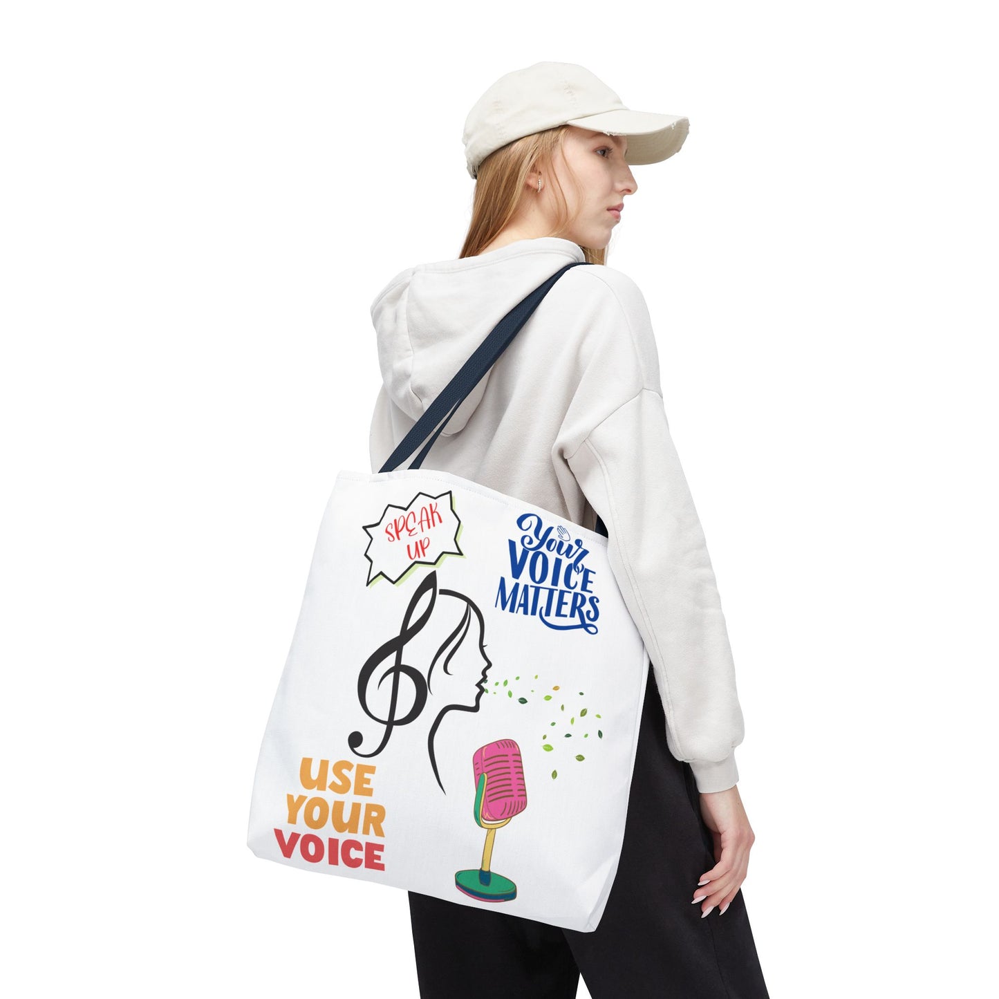 Empowering Voice Tote Bag: Speak Up, Use Your Voice, Custom Carryall for Activists, Music Lovers, Gifts for All Occasions