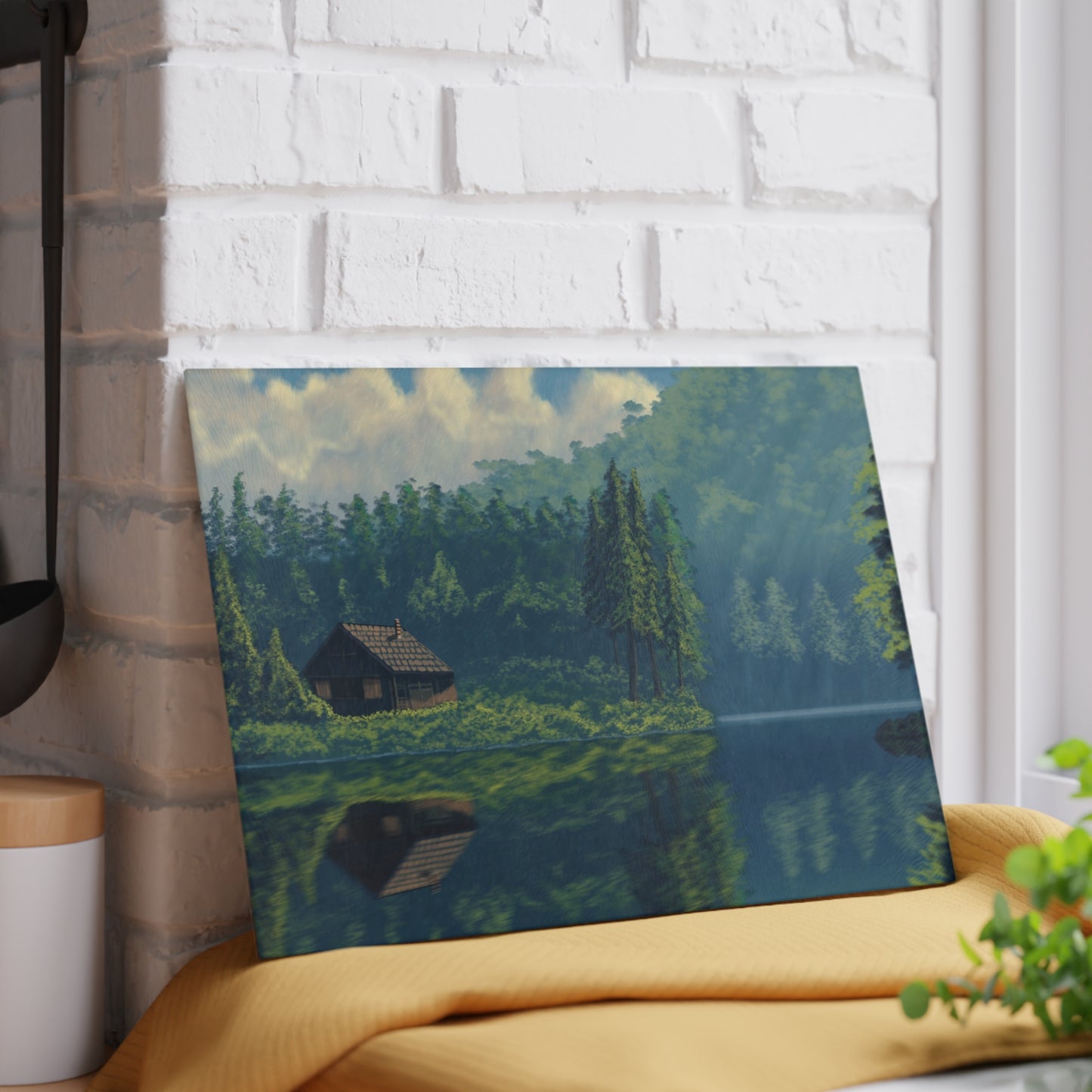 Serene Landscape Glass Cutting Board - Rustic Kitchen Decor, Cooking Gift, Unique Home Accessory, Housewarming Present, Nature Lover's Gift