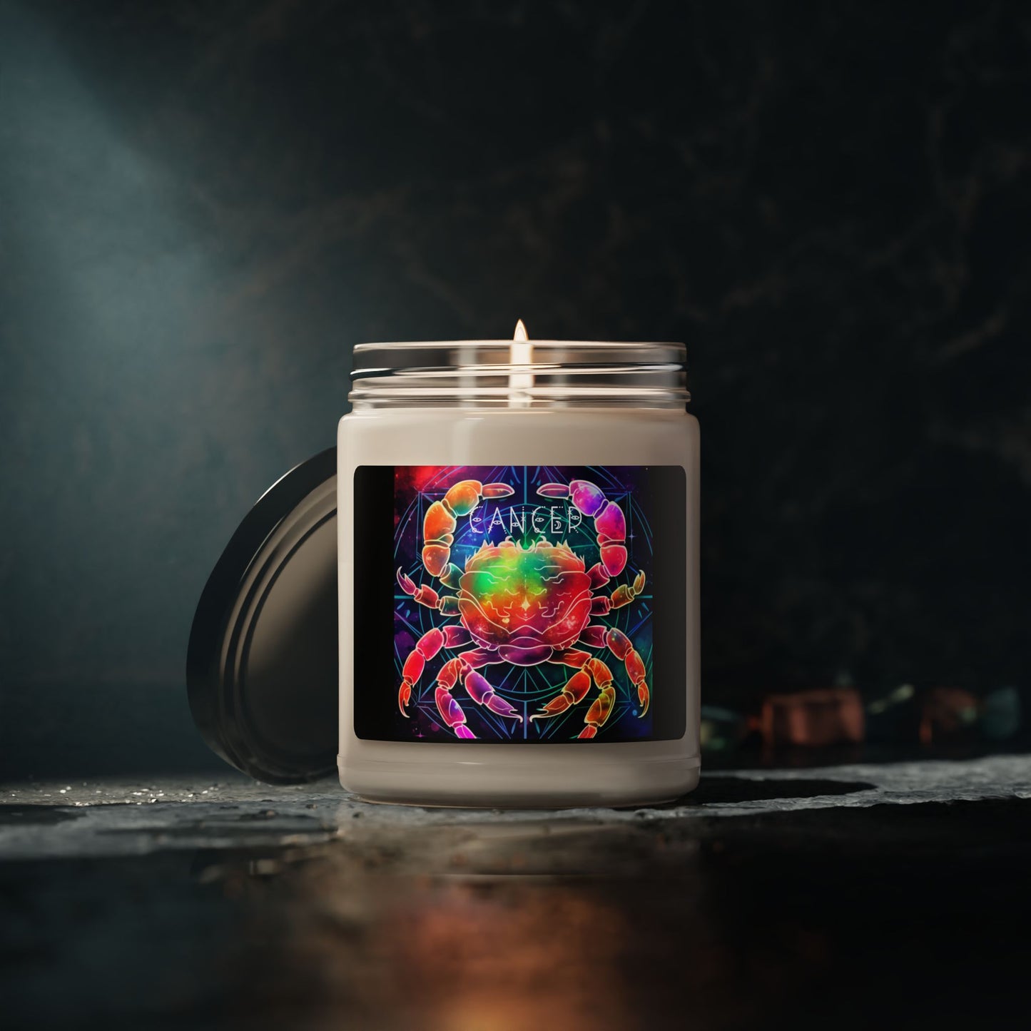 Vibrant Zodiac Cancer Soy Candle, Aromatherapy Candle, Birthday Gift, Home Decor, Spiritual Gift, Relaxation Candle