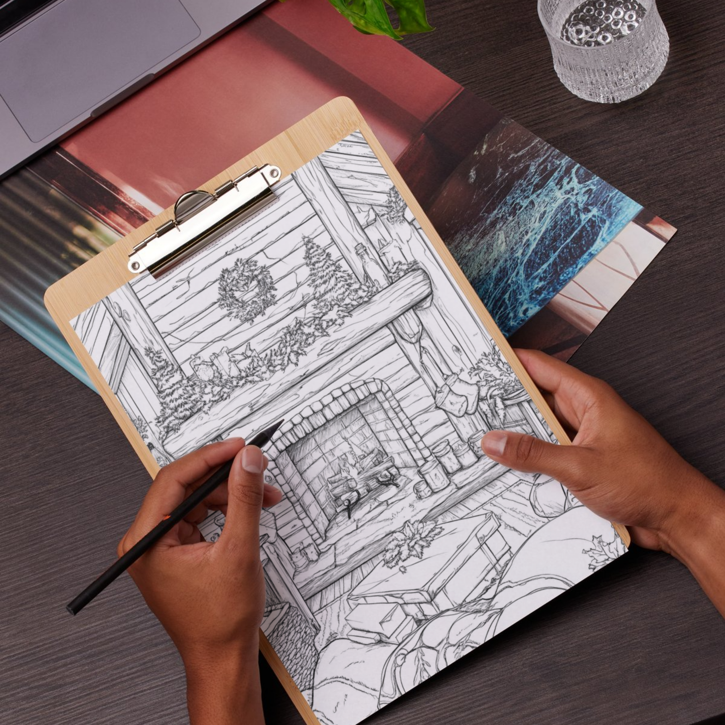 Cozy Rustic Christmas: Cozy Coloring Book