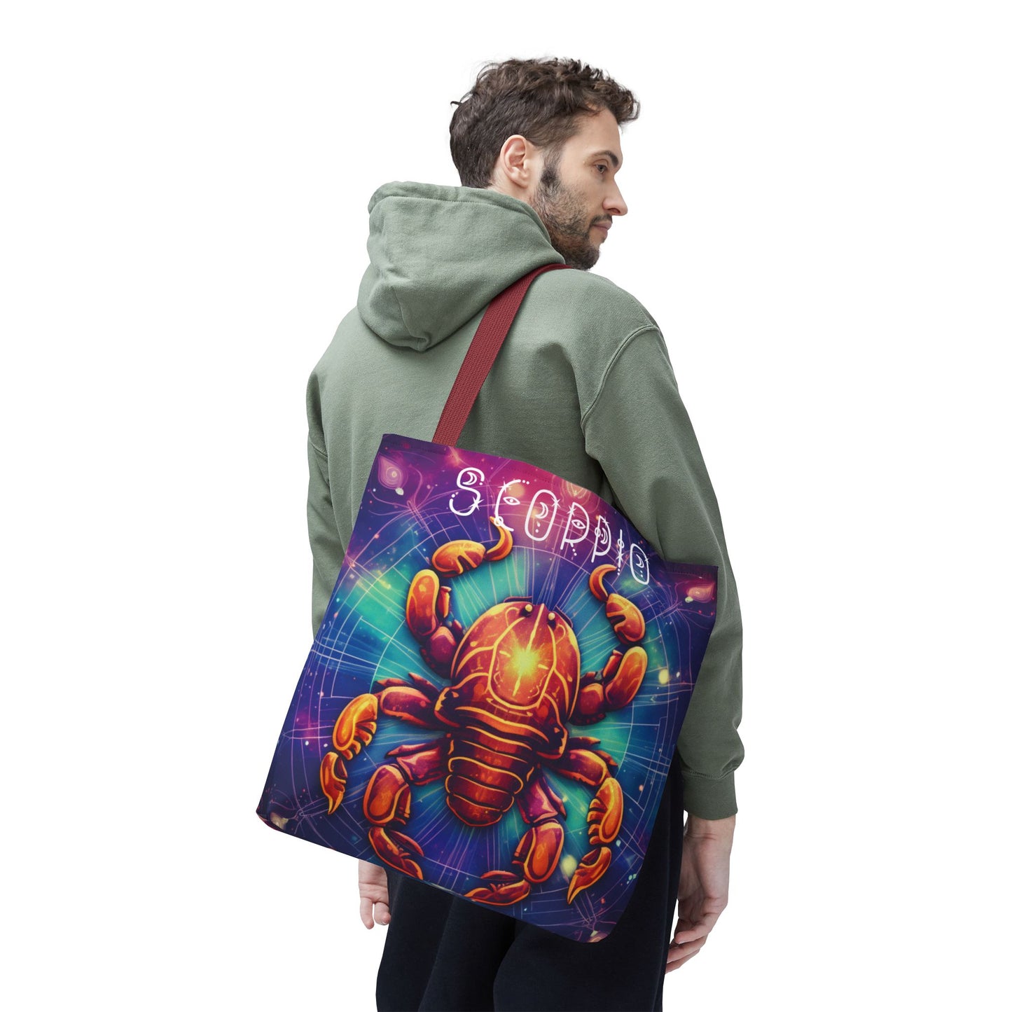 Astrology Scorpio Tote Bag - Zodiac Gift, Cosmic Shopping Bag, Horoscope Bag, Book Bag, Reusable bag, Travel Bag, Beach Bag, Fashion Bag