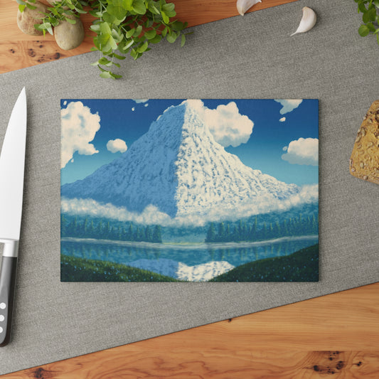 Beautiful Mountain Landscape Glass Cutting Board, Kitchen Gift, Home Decor, Cooking Essentials, Nature Lover's Gift, Housewarming