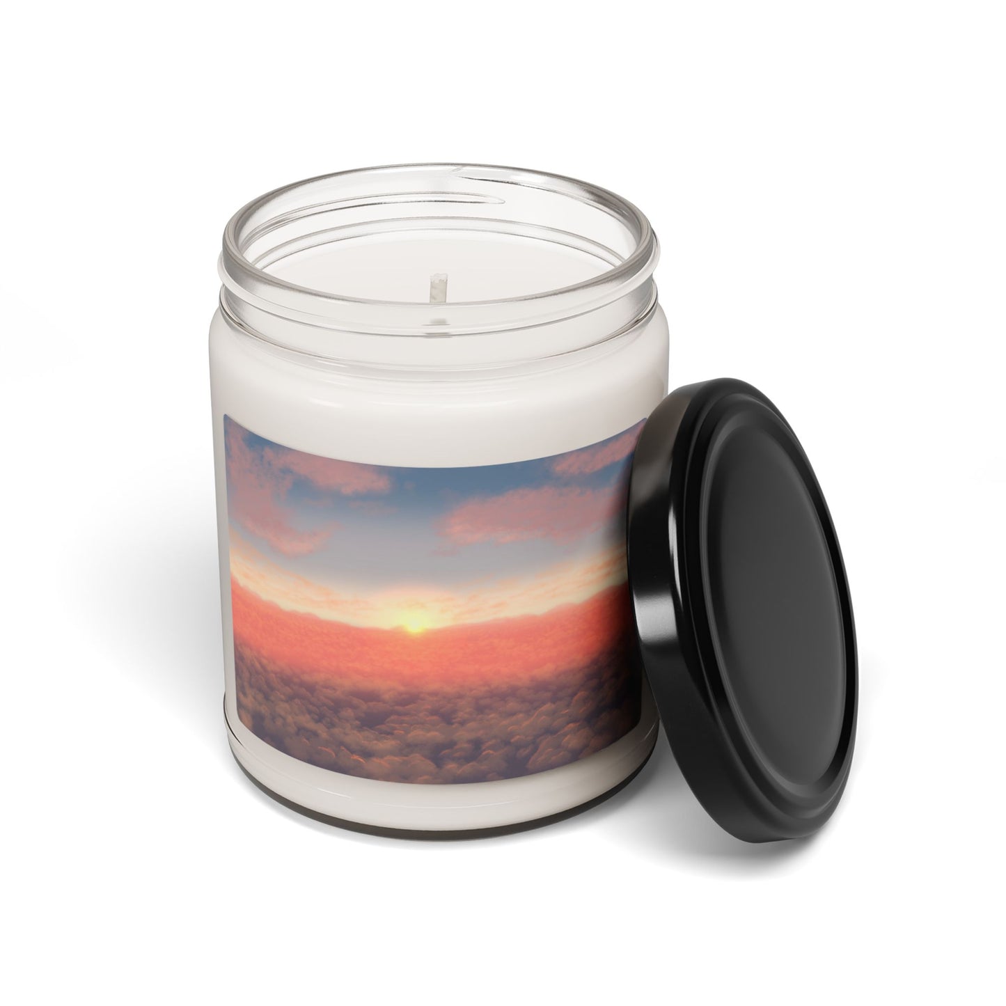 Scented Soy Candle with Soothing Sunset Design, Aromatherapy Gift, Home Decor, Relaxation Candle, Eco-Friendly Gift, 9oz Candle
