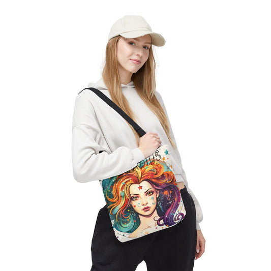 Aquarius Tote Bag with Colorful Astrology Design, Star Sign Bag, Zodiac Gift, Astrology Lover Tote, Personalized Birthday Present