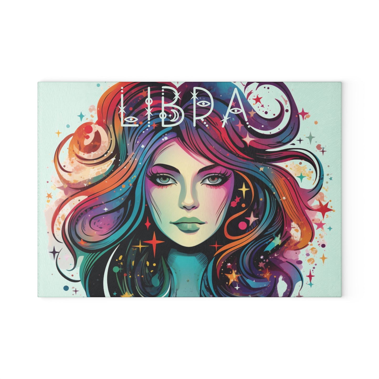 Astrology Libra Cutting Board, Personalized Kitchen Gift, Horoscope Decor, Unique Gift for Chefs, Celestial Glass Cutting Board