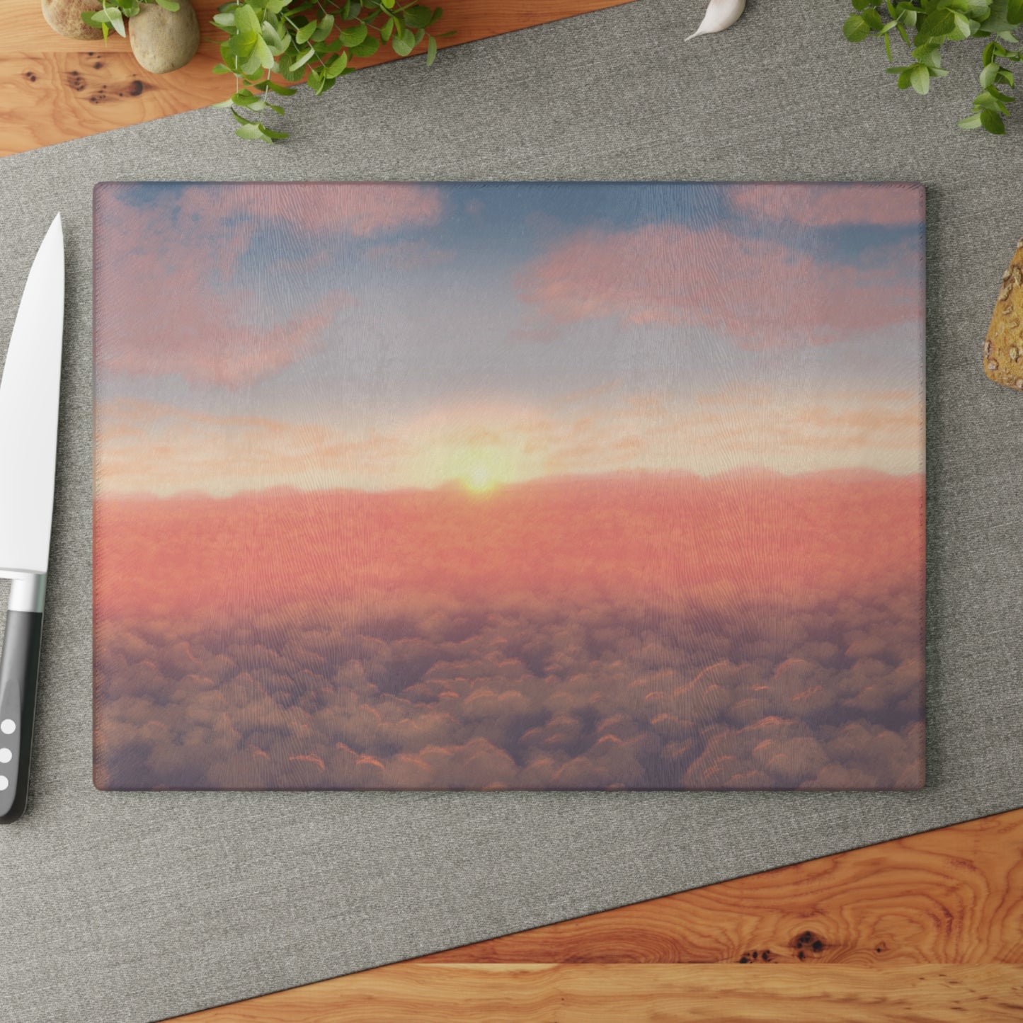 Sunset Sky Glass Cutting Board, Kitchen Decor, Gift for Chefs, Foodies, Housewarming gift, Wedding gift