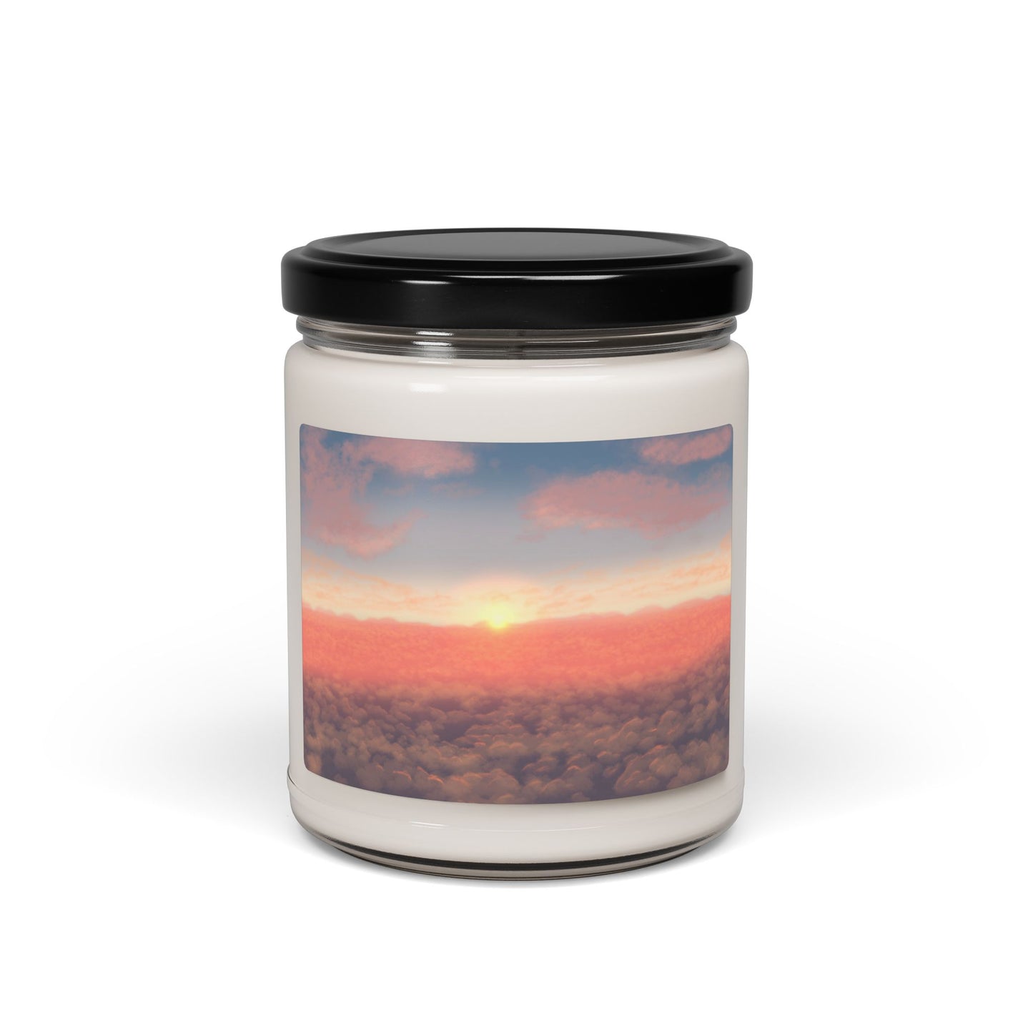 Scented Soy Candle with Soothing Sunset Design, Aromatherapy Gift, Home Decor, Relaxation Candle, Eco-Friendly Gift, 9oz Candle