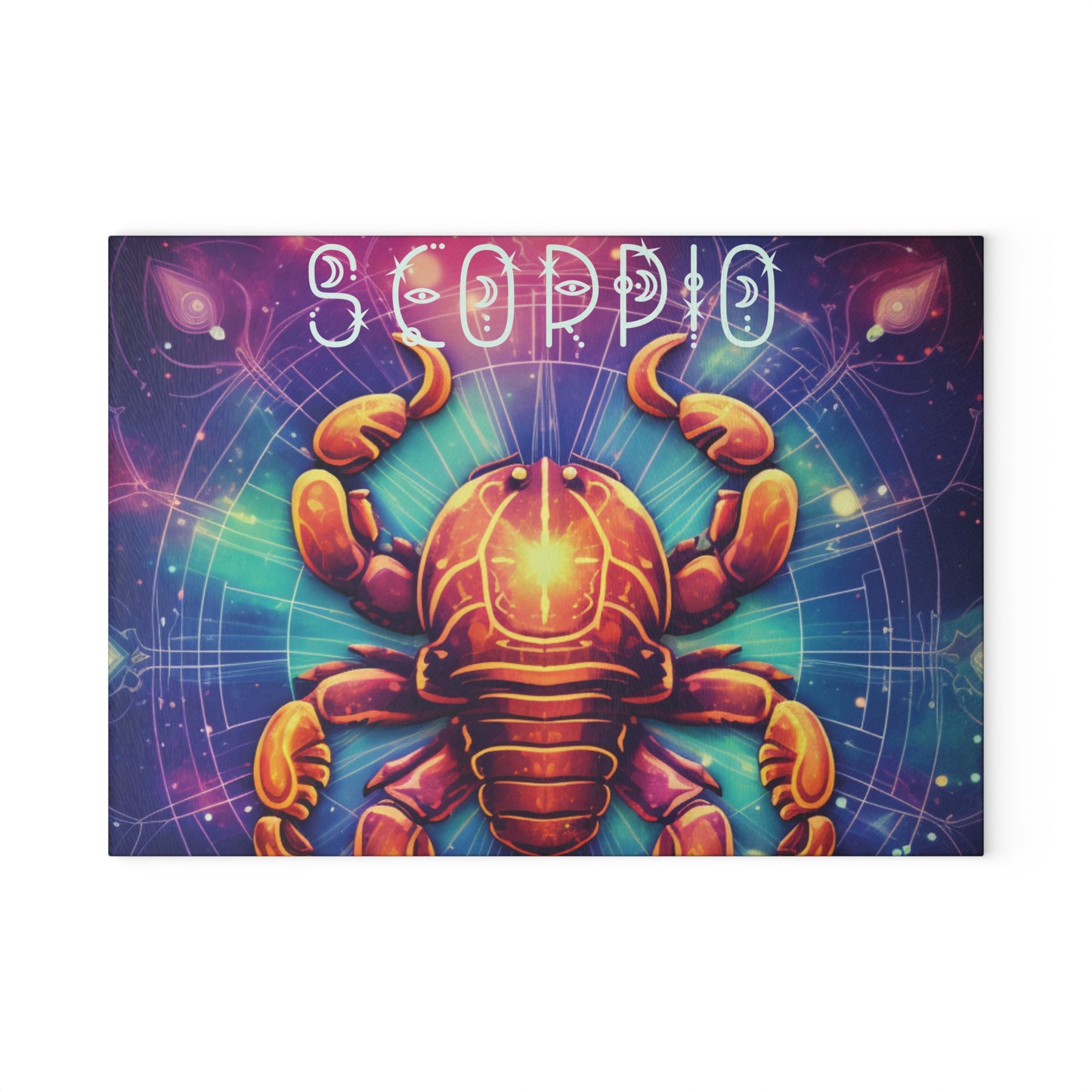 Astrological Scorpio Glass Cutting Board, Unique Kitchen Decor, Gift for Astrology Lovers, Home Barware, Perfect for Birthdays