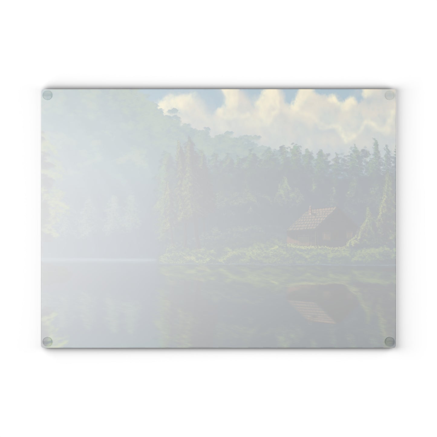 Serene Landscape Glass Cutting Board - Rustic Kitchen Decor, Cooking Gift, Unique Home Accessory, Housewarming Present, Nature Lover's Gift