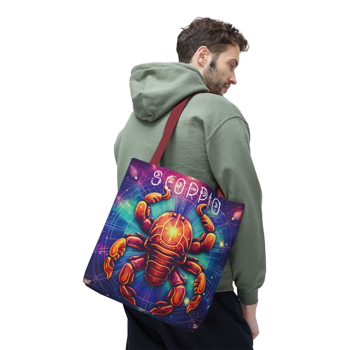 Astrology Scorpio Tote Bag - Zodiac Gift, Cosmic Shopping Bag, Horoscope Bag, Book Bag, Reusable bag, Travel Bag, Beach Bag, Fashion Bag