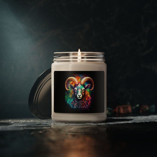 Colorful Zodiac Aries Scented Soy Candle | Aromatherapy Gift | Astrology Decor | Home Relaxation | Birthday Gift