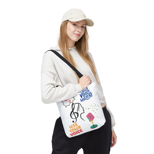 Empowering Voice Tote Bag: Speak Up, Use Your Voice, Custom Carryall for Activists, Music Lovers, Gifts for All Occasions