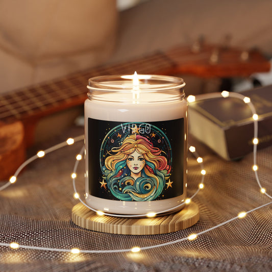 Virgo Scented Soy Candle, Zodiac Gift for Astrology Lovers, Home Decor, Relaxation, Birthday Gift, Self-Care, 9oz Candle