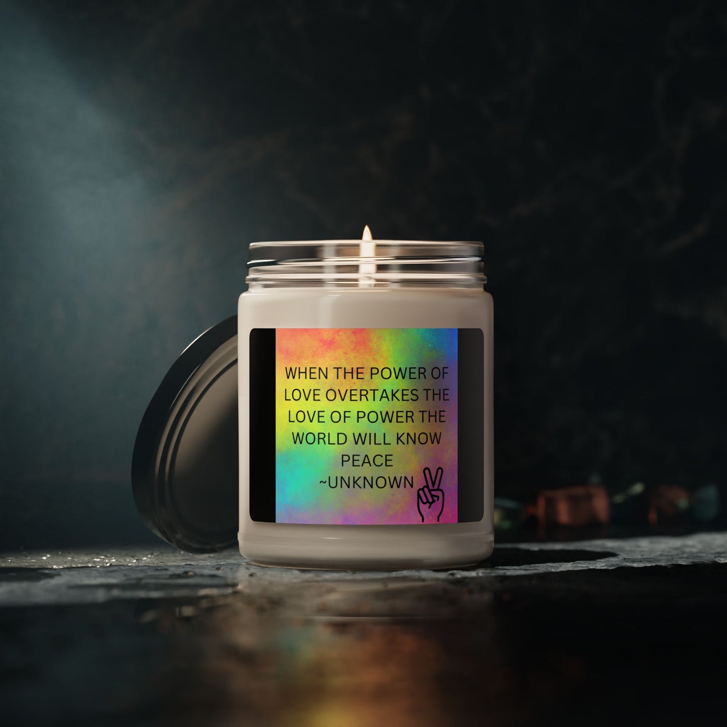 Scented Soy Candle with Inspirational Quote, Peace Candle, Aromatherapy, Home Decor, Gift for Her, Relaxation, Meditation