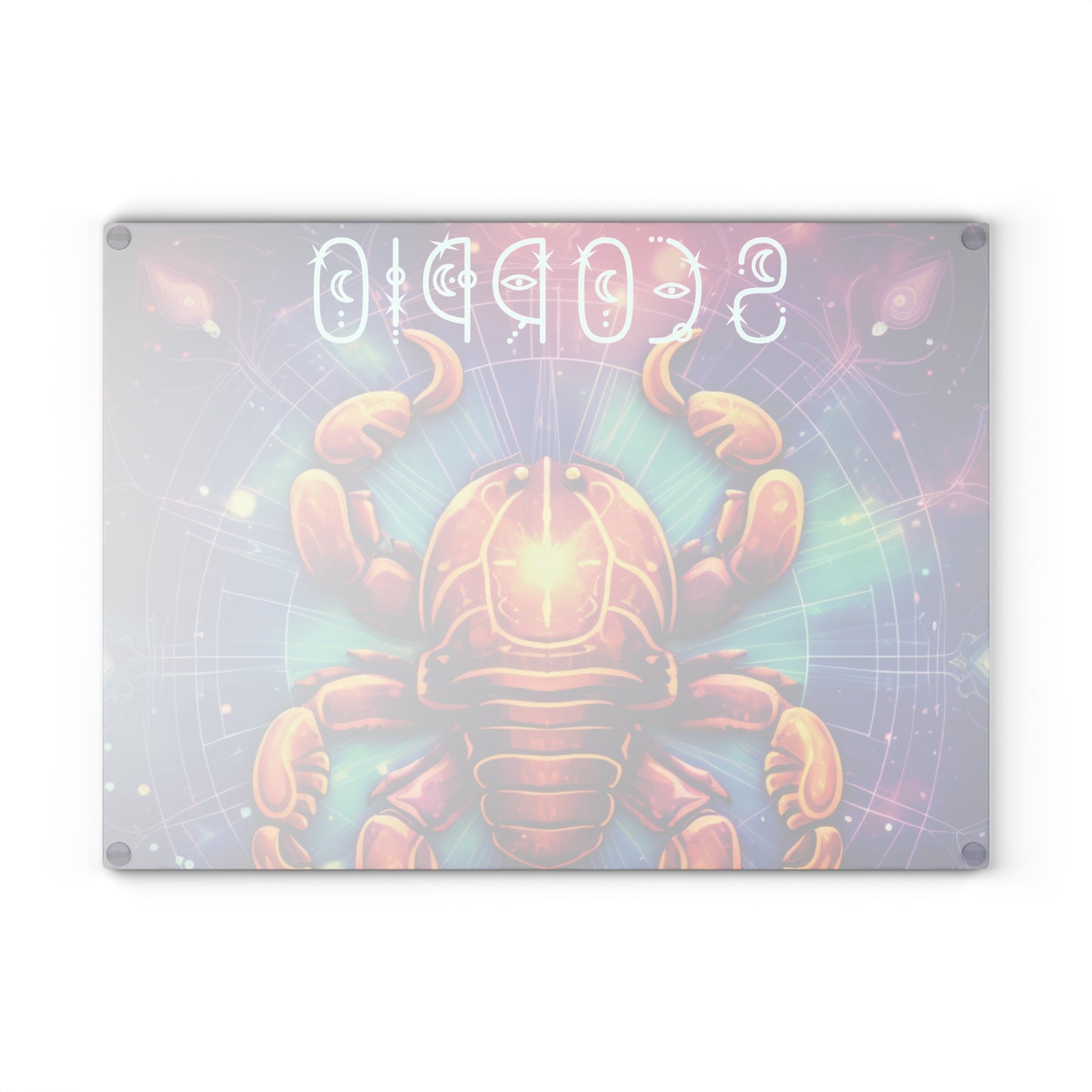 Astrological Scorpio Glass Cutting Board, Unique Kitchen Decor, Gift for Astrology Lovers, Home Barware, Perfect for Birthdays