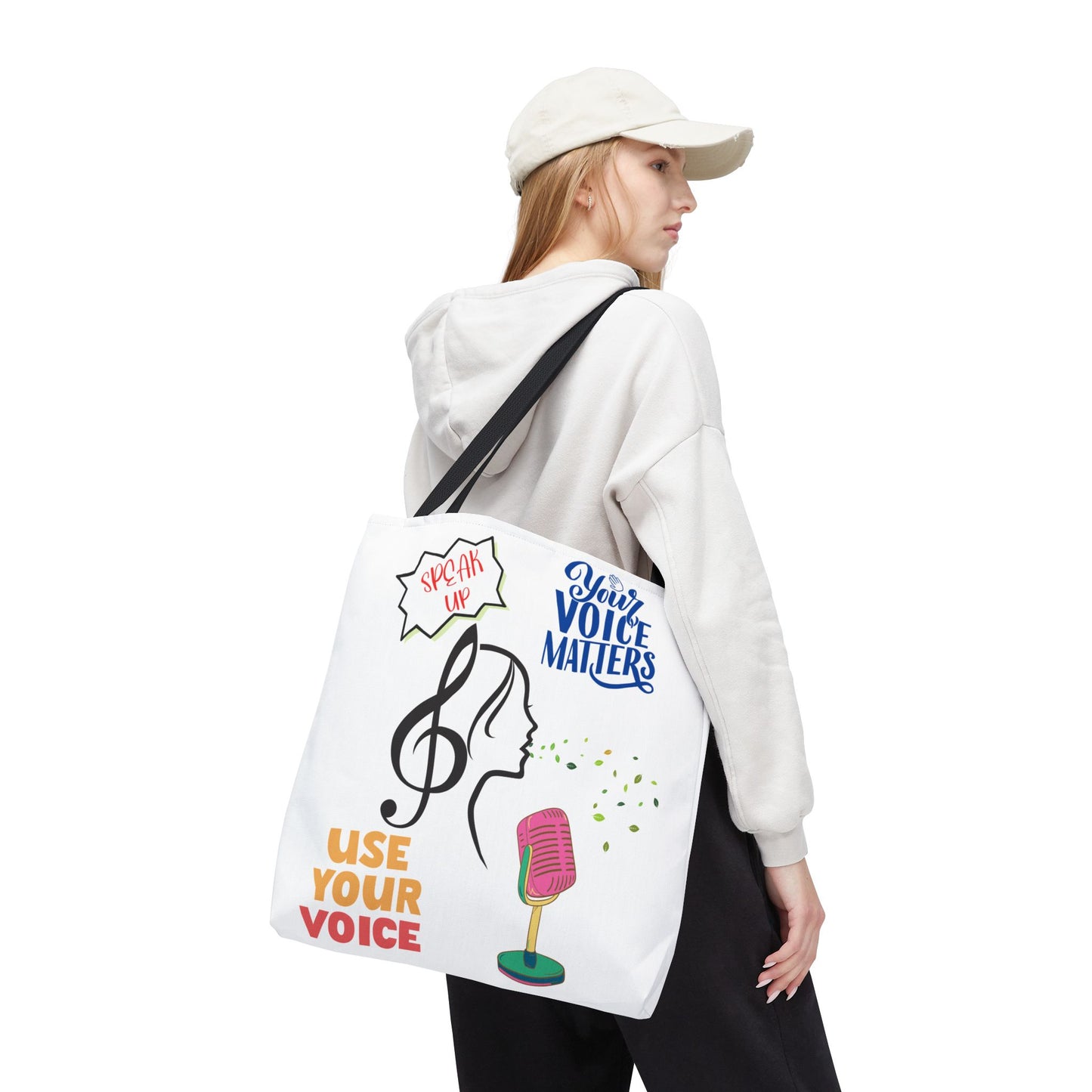 Empowering Voice Tote Bag: Speak Up, Use Your Voice, Custom Carryall for Activists, Music Lovers, Gifts for All Occasions