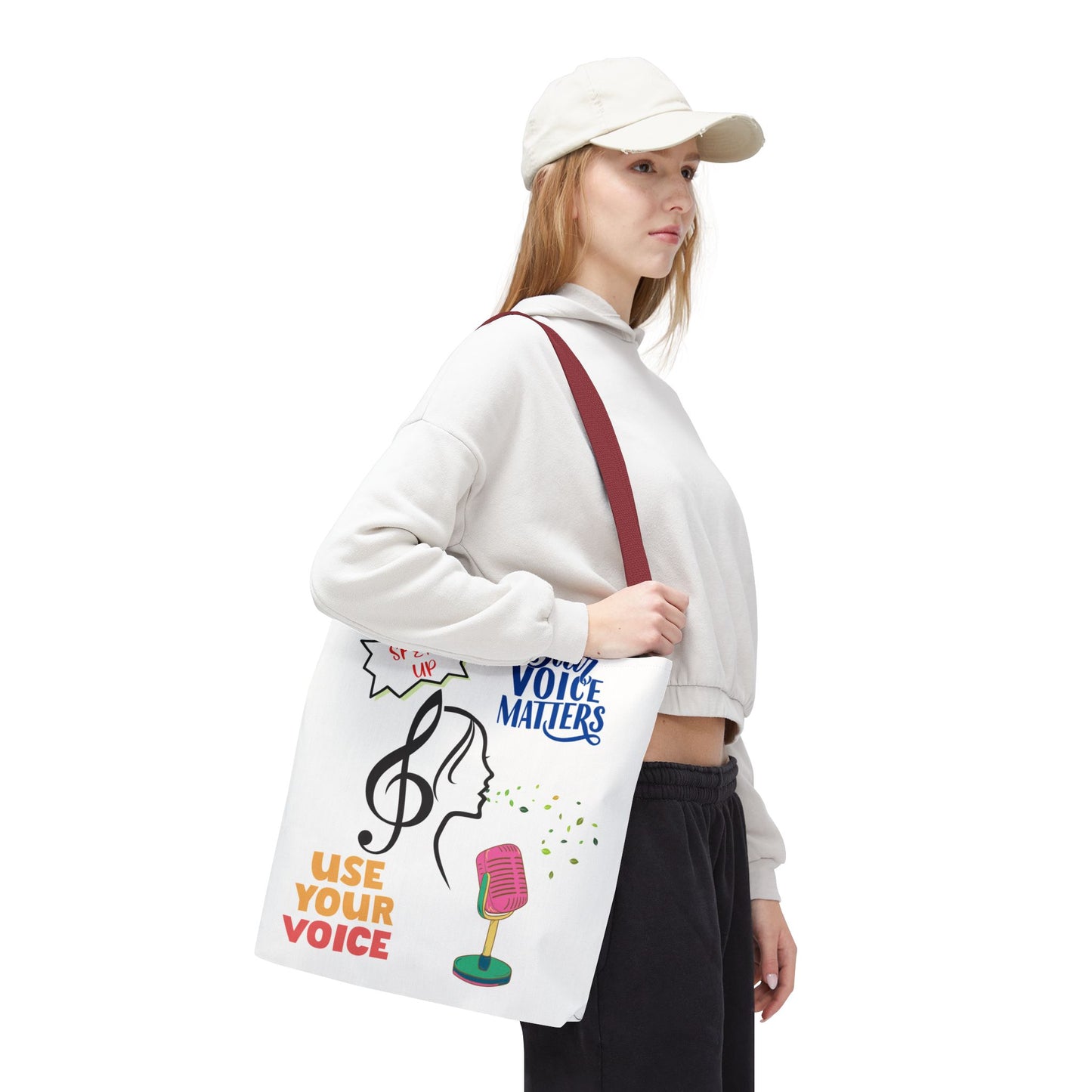 Empowering Voice Tote Bag: Speak Up, Use Your Voice, Custom Carryall for Activists, Music Lovers, Gifts for All Occasions