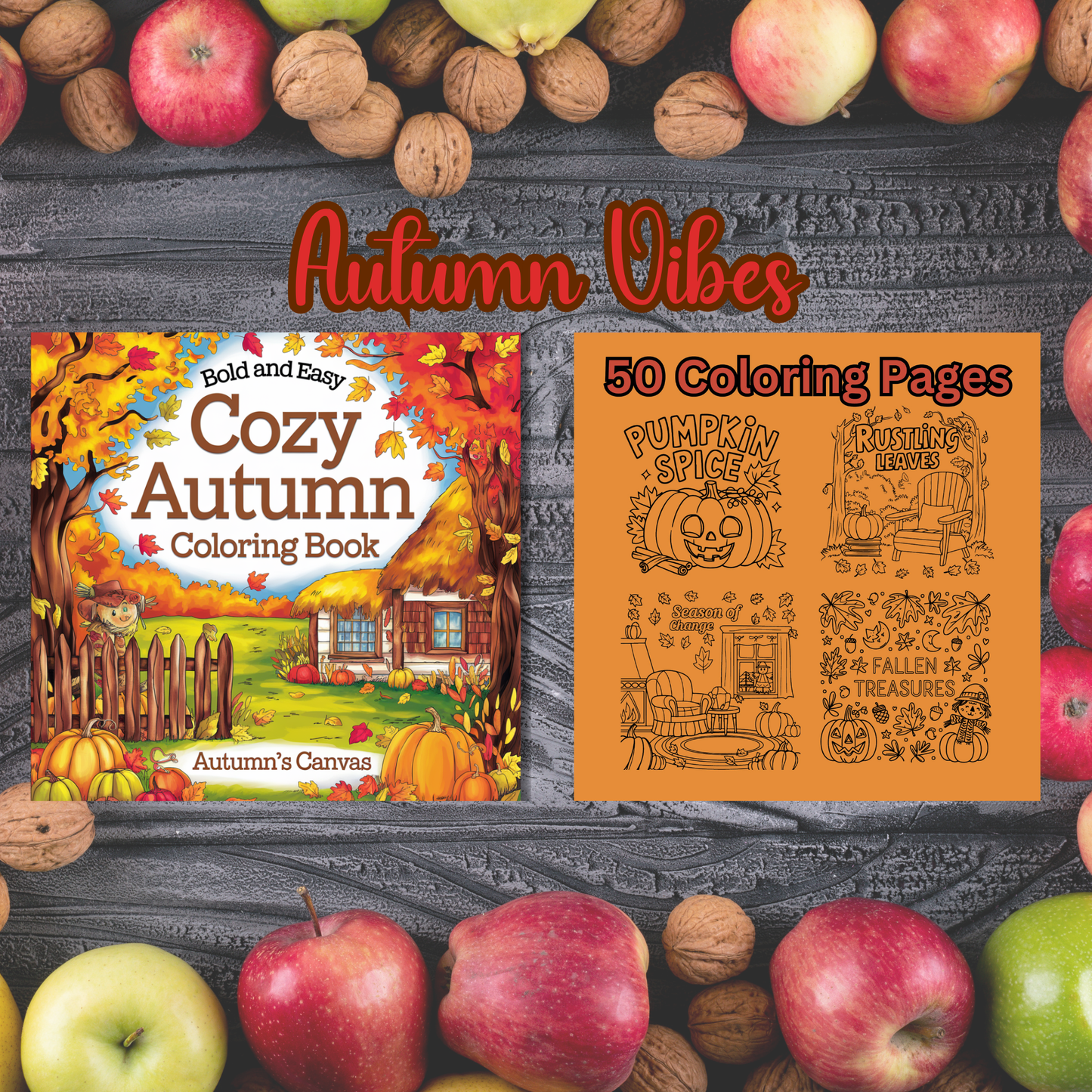 Bold And Easy Cozy Autumn: Cozy Autumn Coloring Book