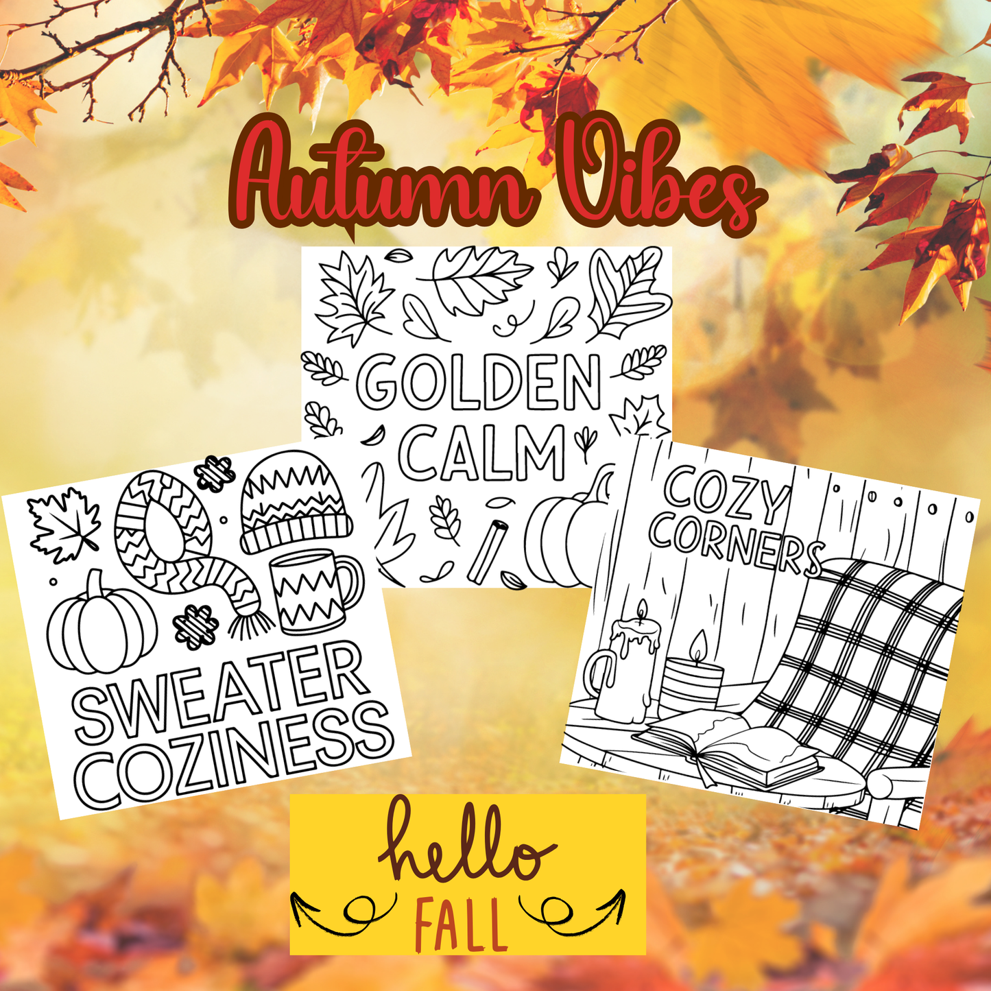 Bold And Easy Cozy Autumn: Cozy Autumn Coloring Book