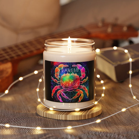 Vibrant Zodiac Cancer Soy Candle, Aromatherapy Candle, Birthday Gift, Home Decor, Spiritual Gift, Relaxation Candle