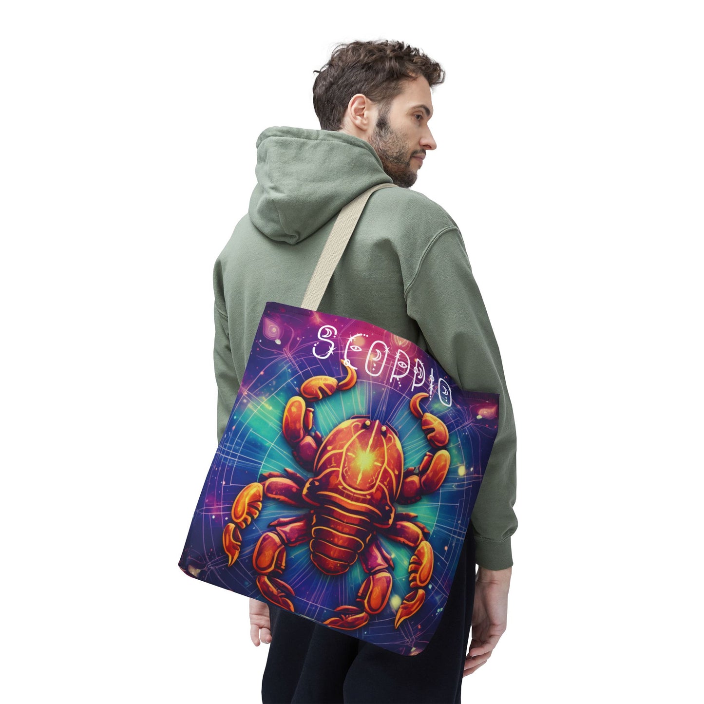 Astrology Scorpio Tote Bag - Zodiac Gift, Cosmic Shopping Bag, Horoscope Bag, Book Bag, Reusable bag, Travel Bag, Beach Bag, Fashion Bag
