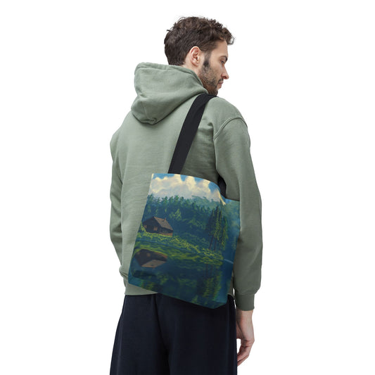 Nature Inspired Tote Bag, Reusable Shopping Bag, Beach Bag, Weekend Getaway Bag, Outdoor Lovers Gift, Camping Bag