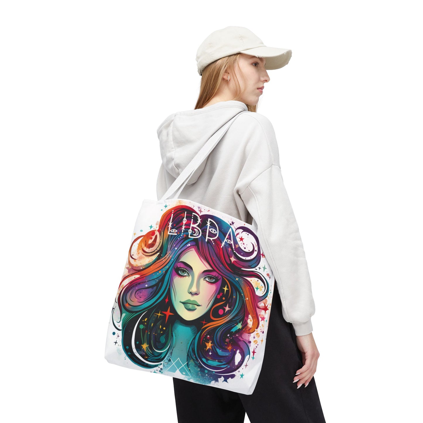 Libra Zodiac Tote Bag, Astrology Gift, Colorful Libra Art Bag, Horoscope Tote, Libra Sign Accessories, Unique Astrology Merchandise