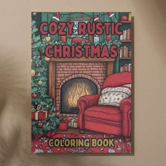 Cozy Rustic Christmas: Cozy Coloring Book