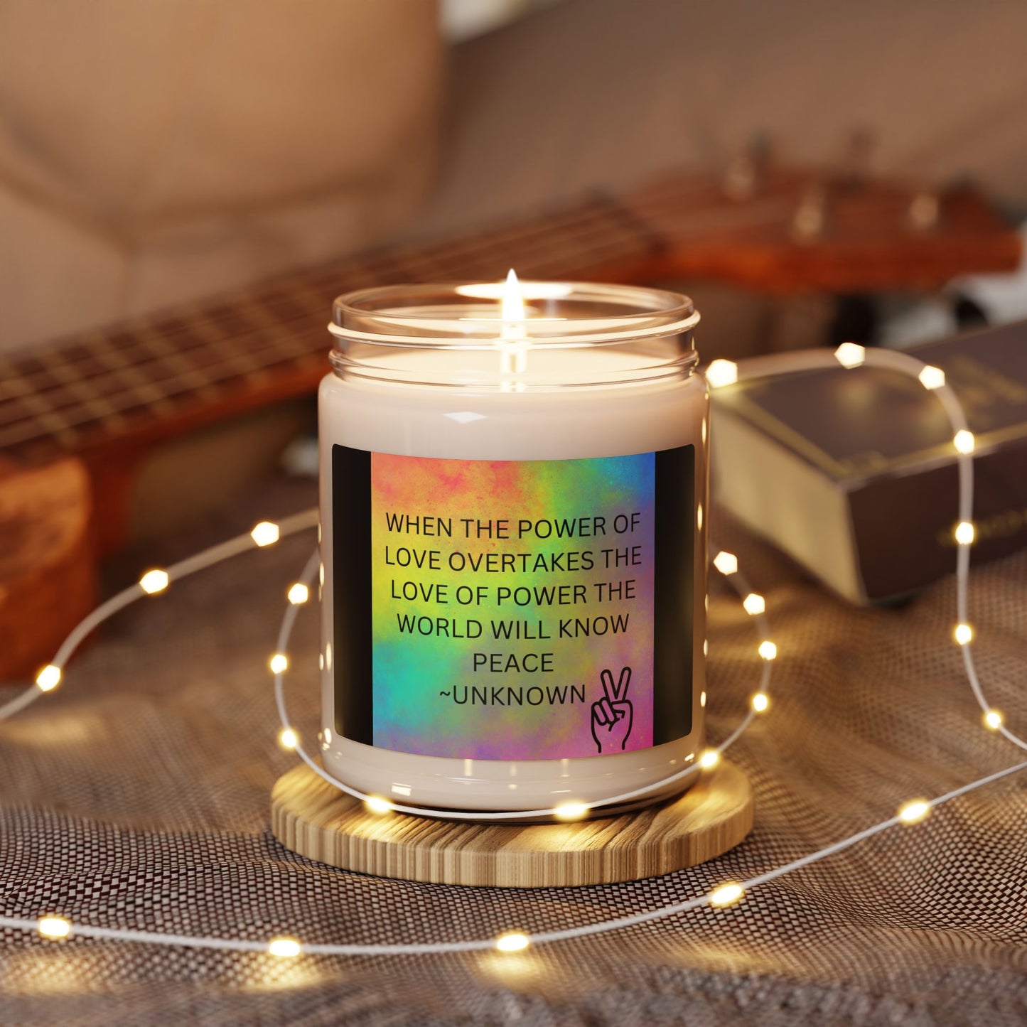 Scented Soy Candle with Inspirational Quote, Peace Candle, Aromatherapy, Home Decor, Gift for Her, Relaxation, Meditation