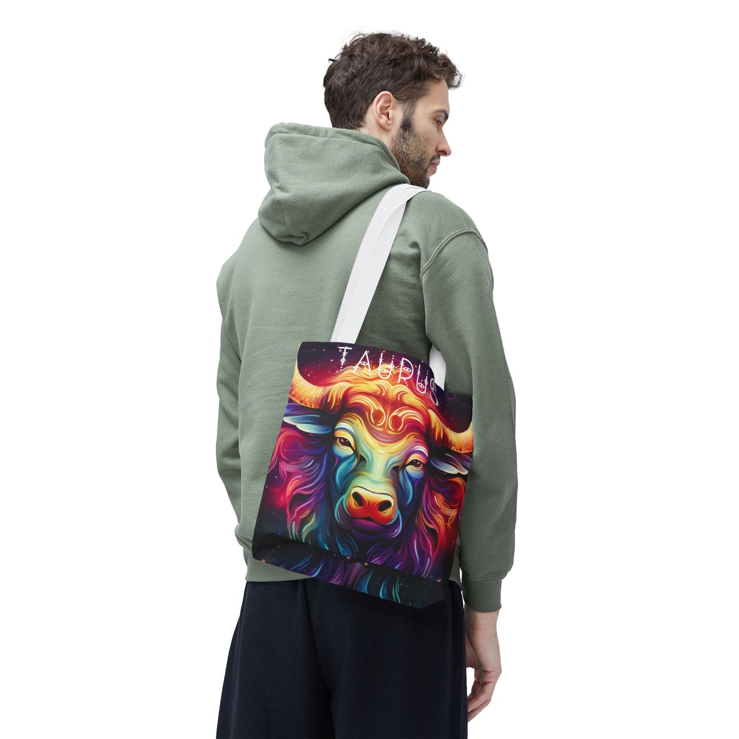Vibrant Taurus Tote Bag, Zodiac Gift, Astrology Lover Gift, Boho Style, Cosmic Accessories, Book Bag, Beach Bag, Reusable Shopping Bag