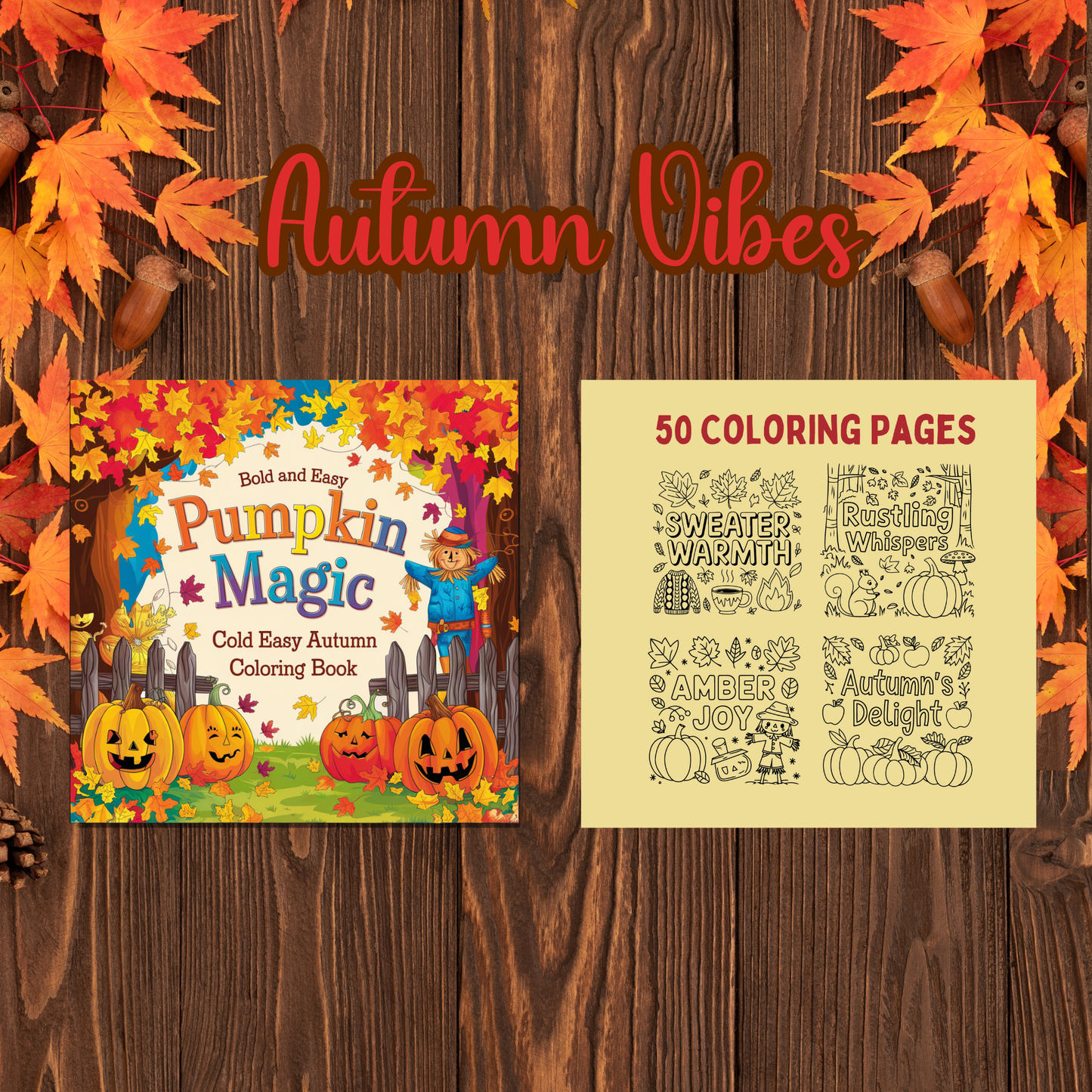 Bold And Easy Pumpkin Magic: Cozy autumn coloring book