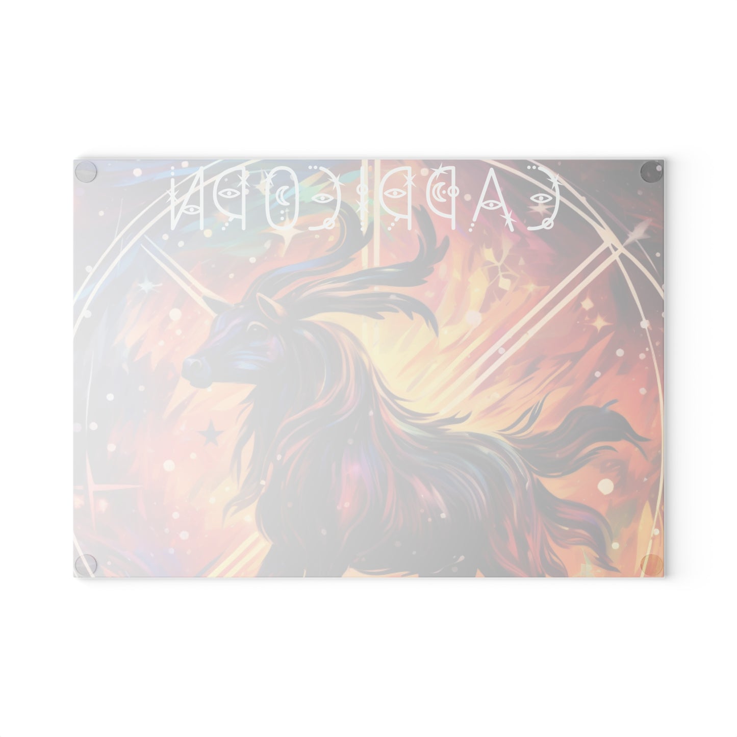 Celestial Capricorn Glass Cutting Board, Zodiac Sign Gift, Astrology Kitchen Decor, Unique Home Accessory, Perfect for Housewarming