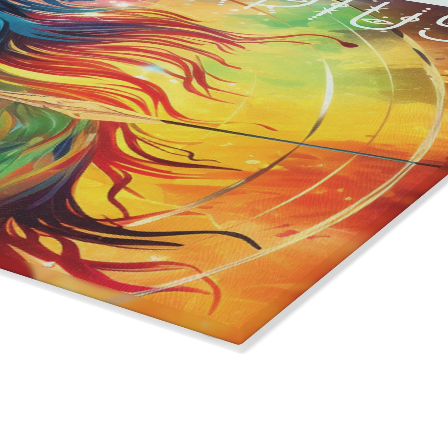 Vibrant Zodiac Glass Cutting Board, Sagittarius Gift, Colorful Kitchen Decor, Astrology Homeware, Unique Cooking Gift