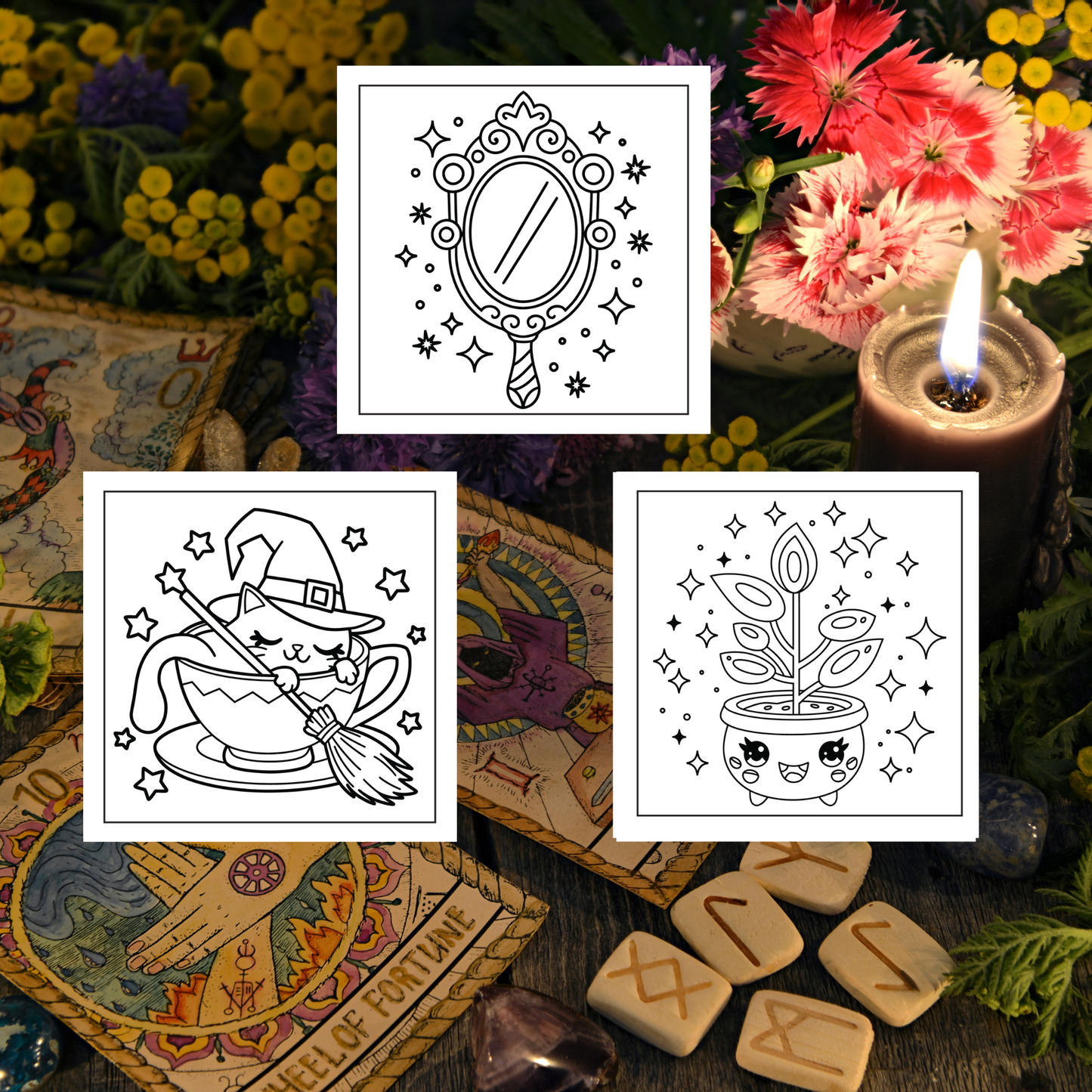 Bold And Easy Cute Witch stuff: Bold And Easy Halloween Coloring Book