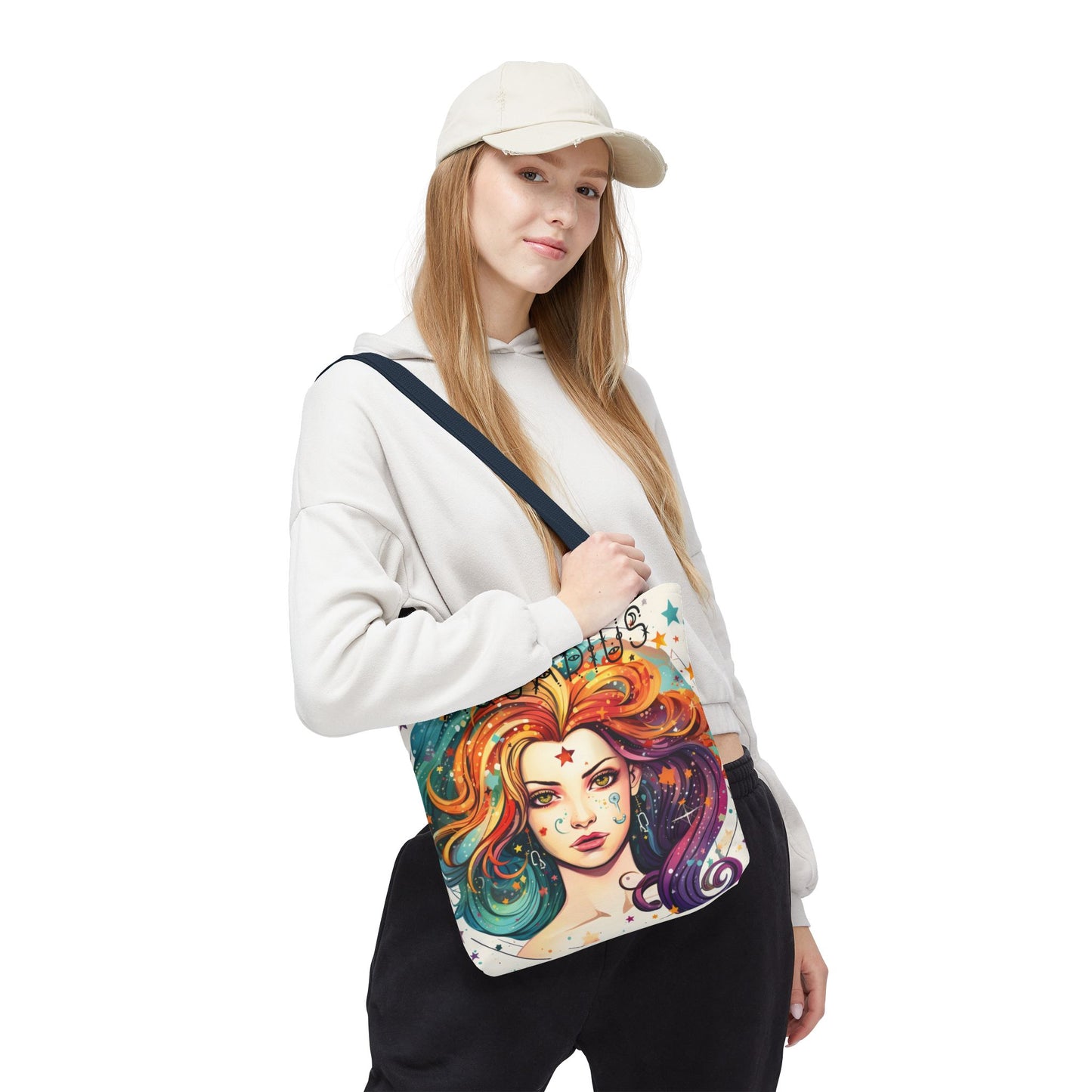 Aquarius Tote Bag with Colorful Astrology Design, Star Sign Bag, Zodiac Gift, Astrology Lover Tote, Personalized Birthday Present