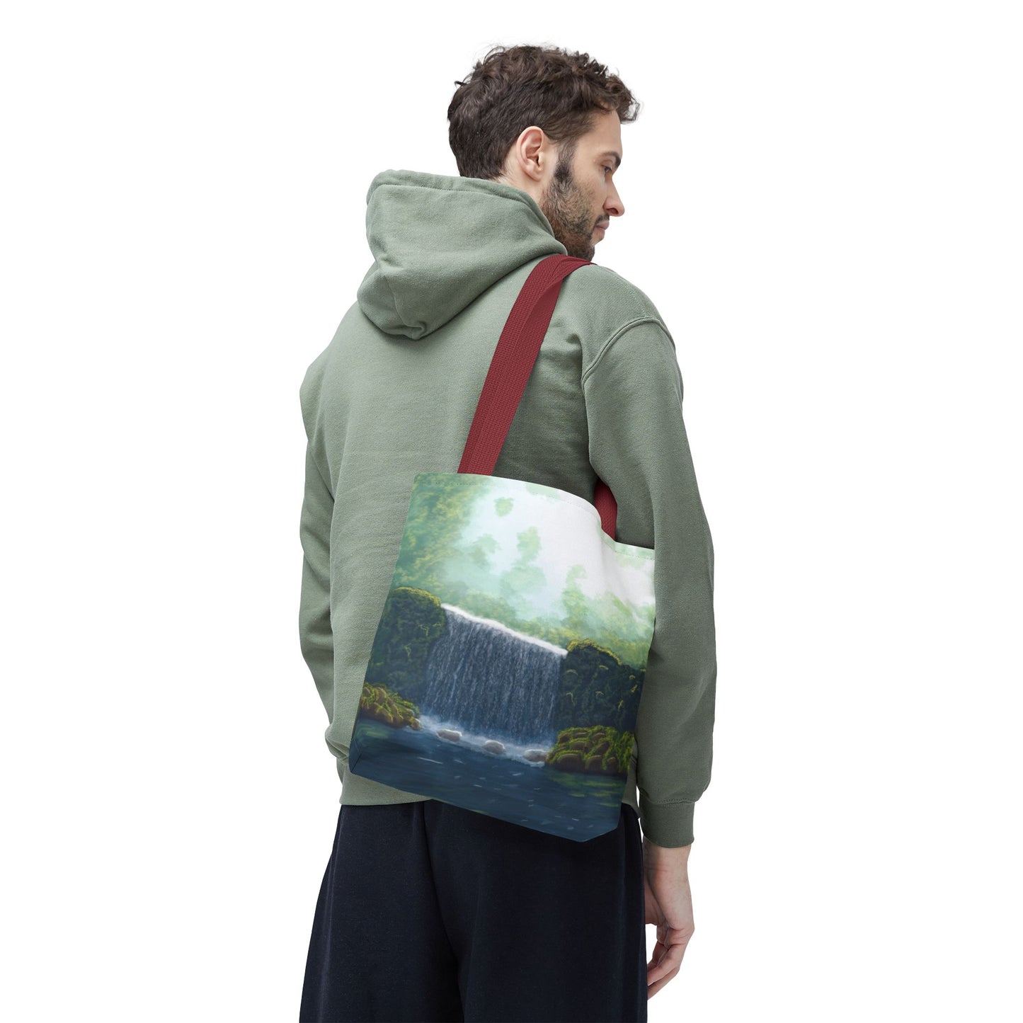 Secret Waterfall Tote Bag, Nature Lover Gift, Reusable Shopping Bag, Stylish Beach Bag, Gift for Hikers, Travel Bag
